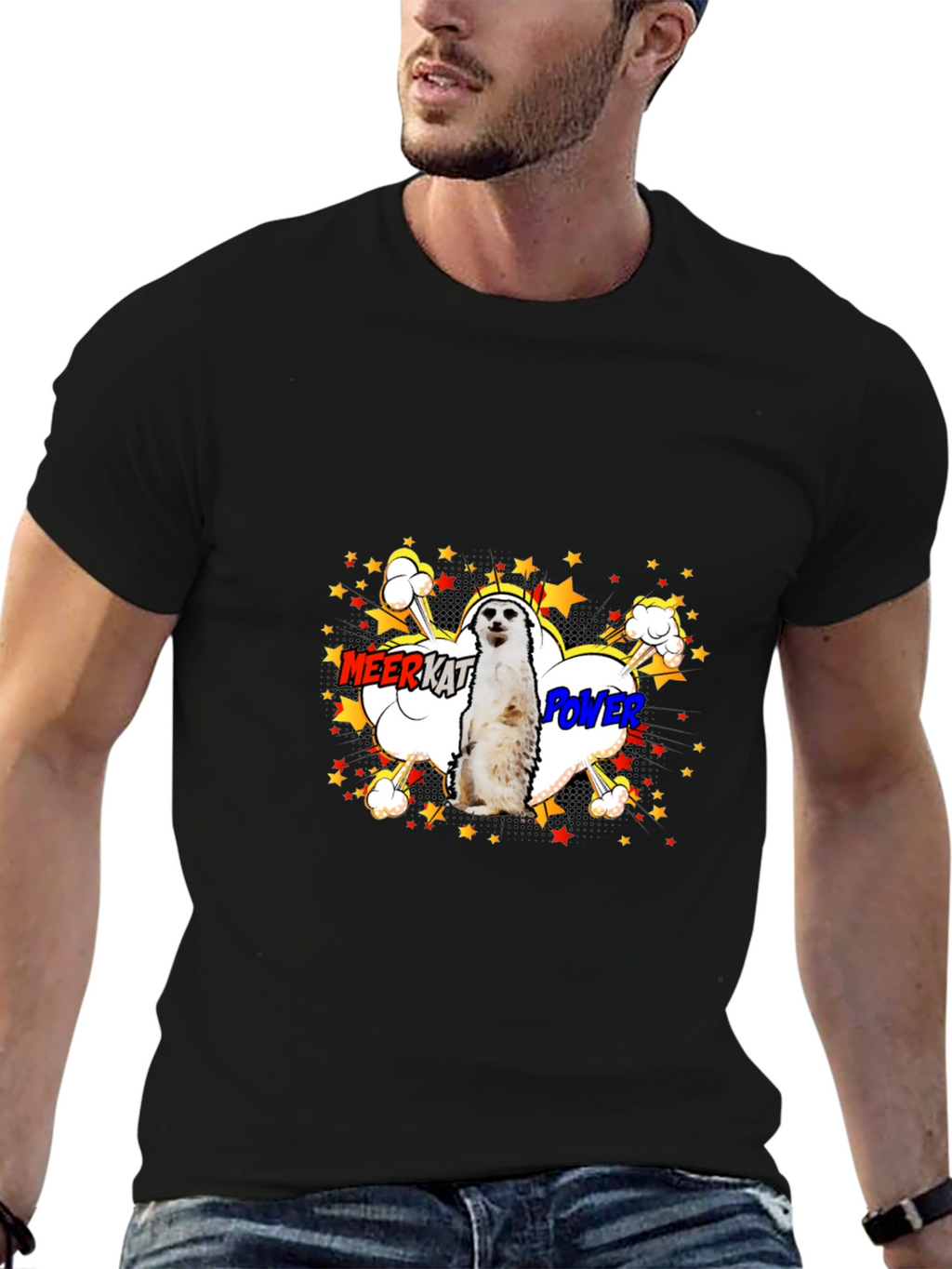 Meerkat Power Graphic Tee - Black