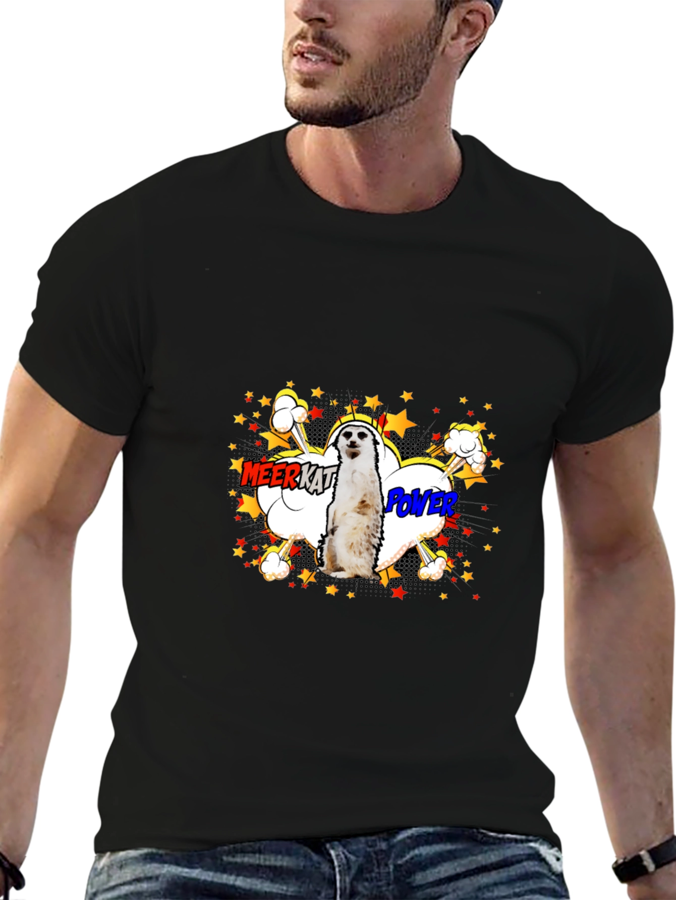 Meerkat Power Graphic Tee - Black