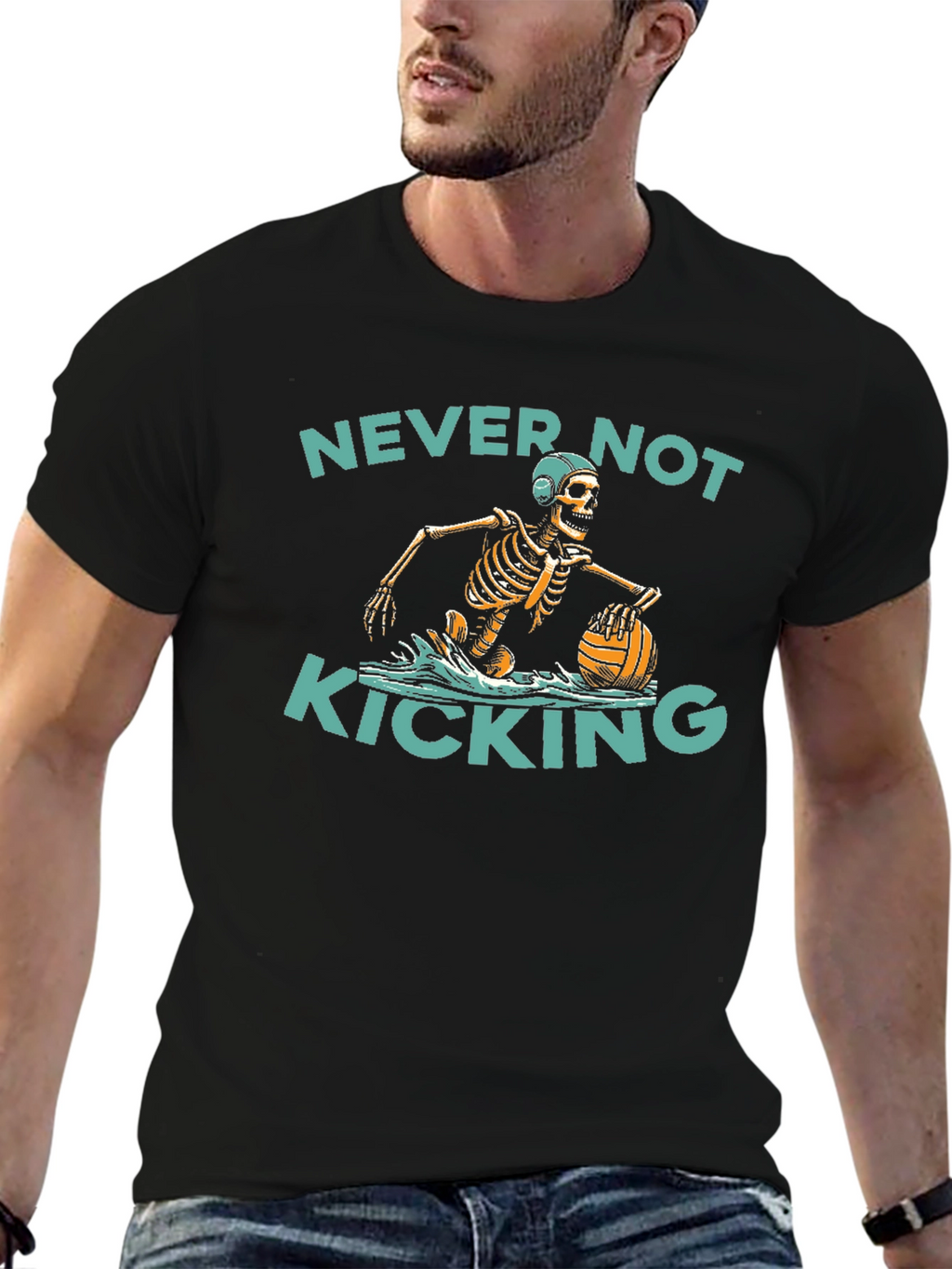 Skeleton Water Polo T-Shirt - Never Not Kicking