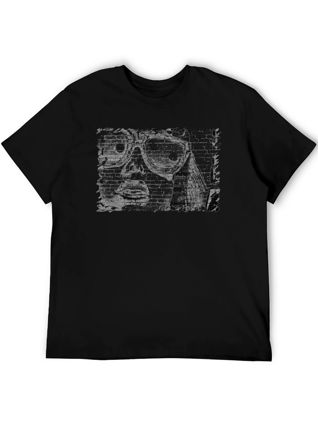 Distressed Graphic Tee - Cool Retro Brick Face