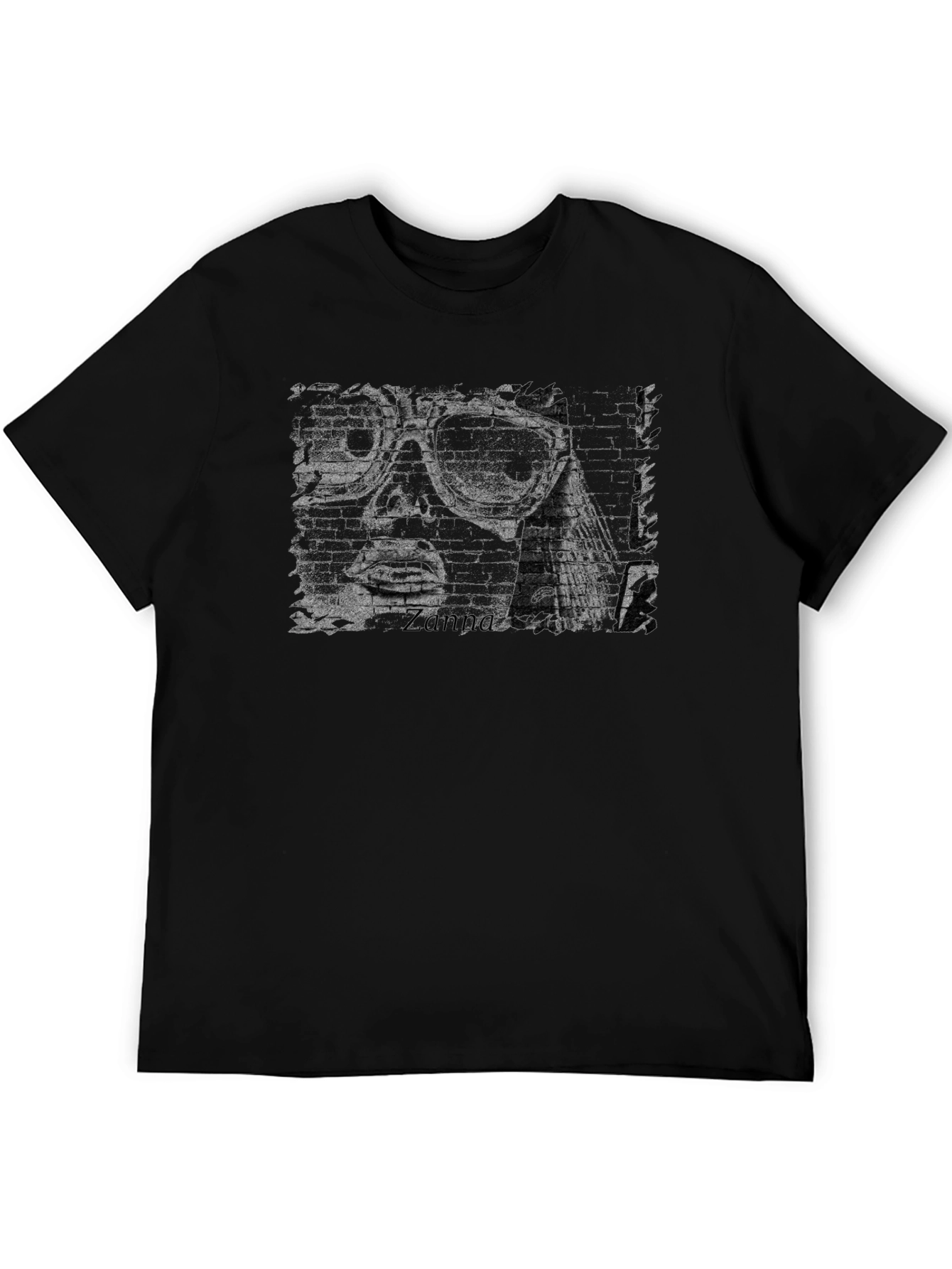 Distressed Graphic Tee - Cool Retro Brick Face