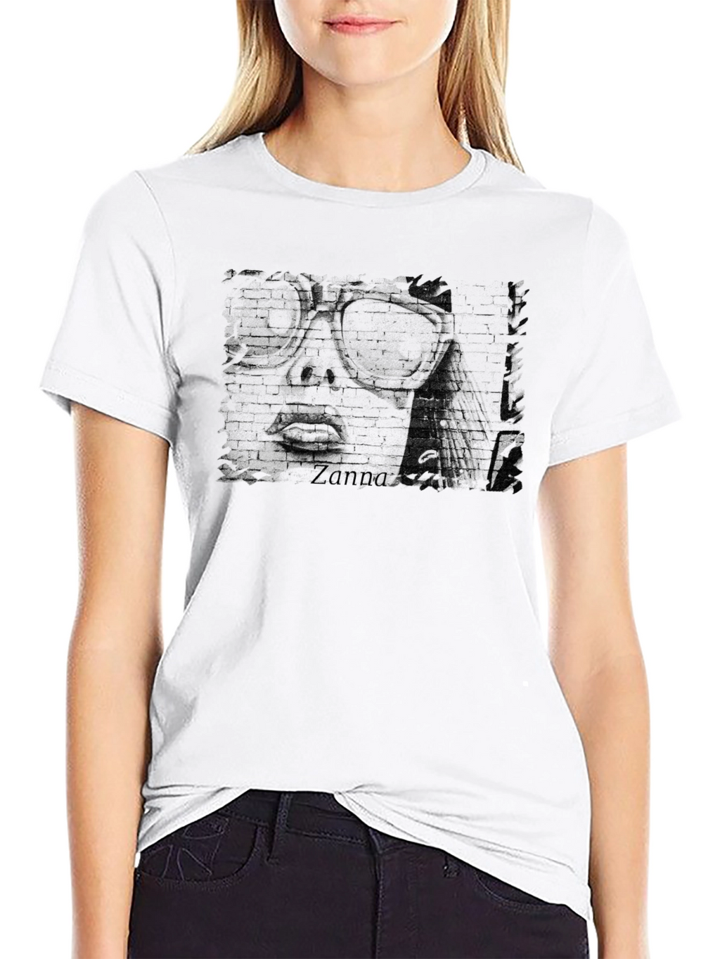 Distressed Graphic Tee - Cool Retro Brick Face