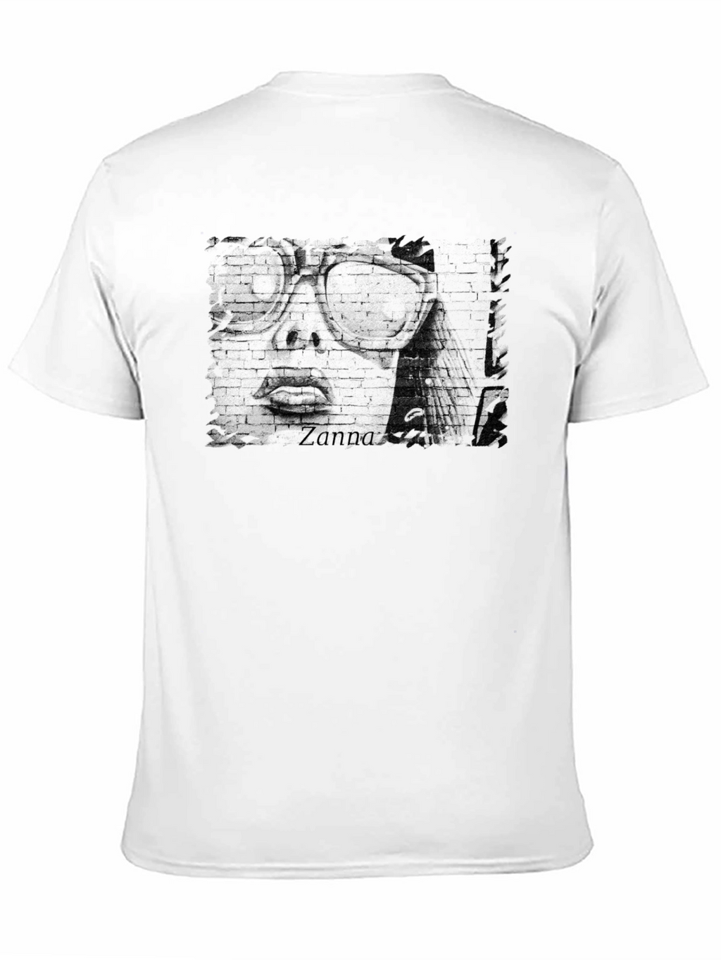 Distressed Graphic Tee - Cool Retro Brick Face