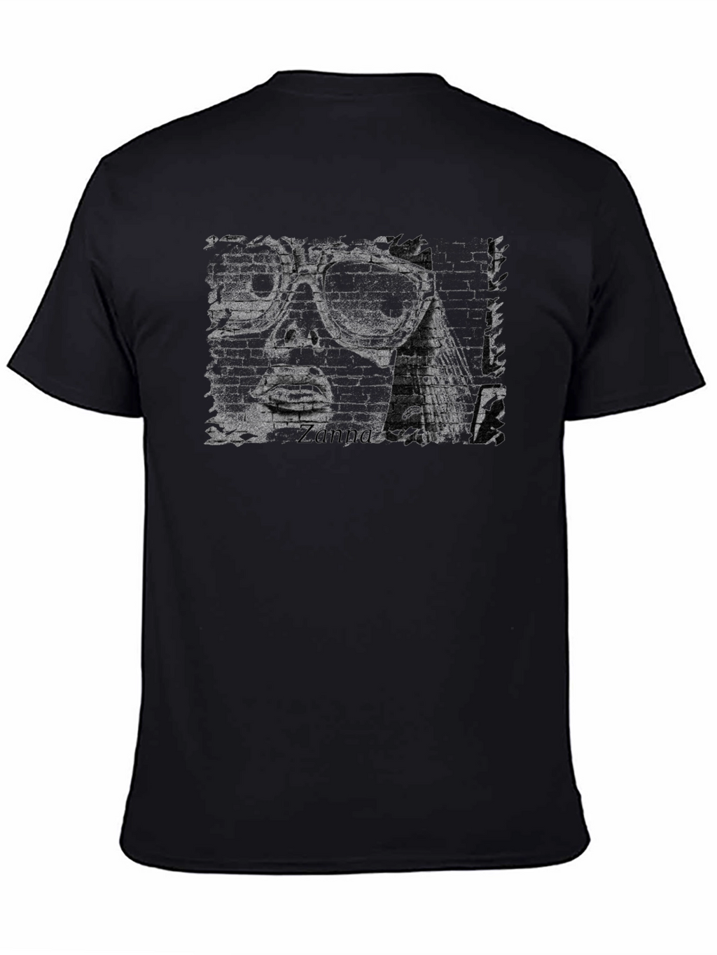 Distressed Graphic Tee - Cool Retro Brick Face