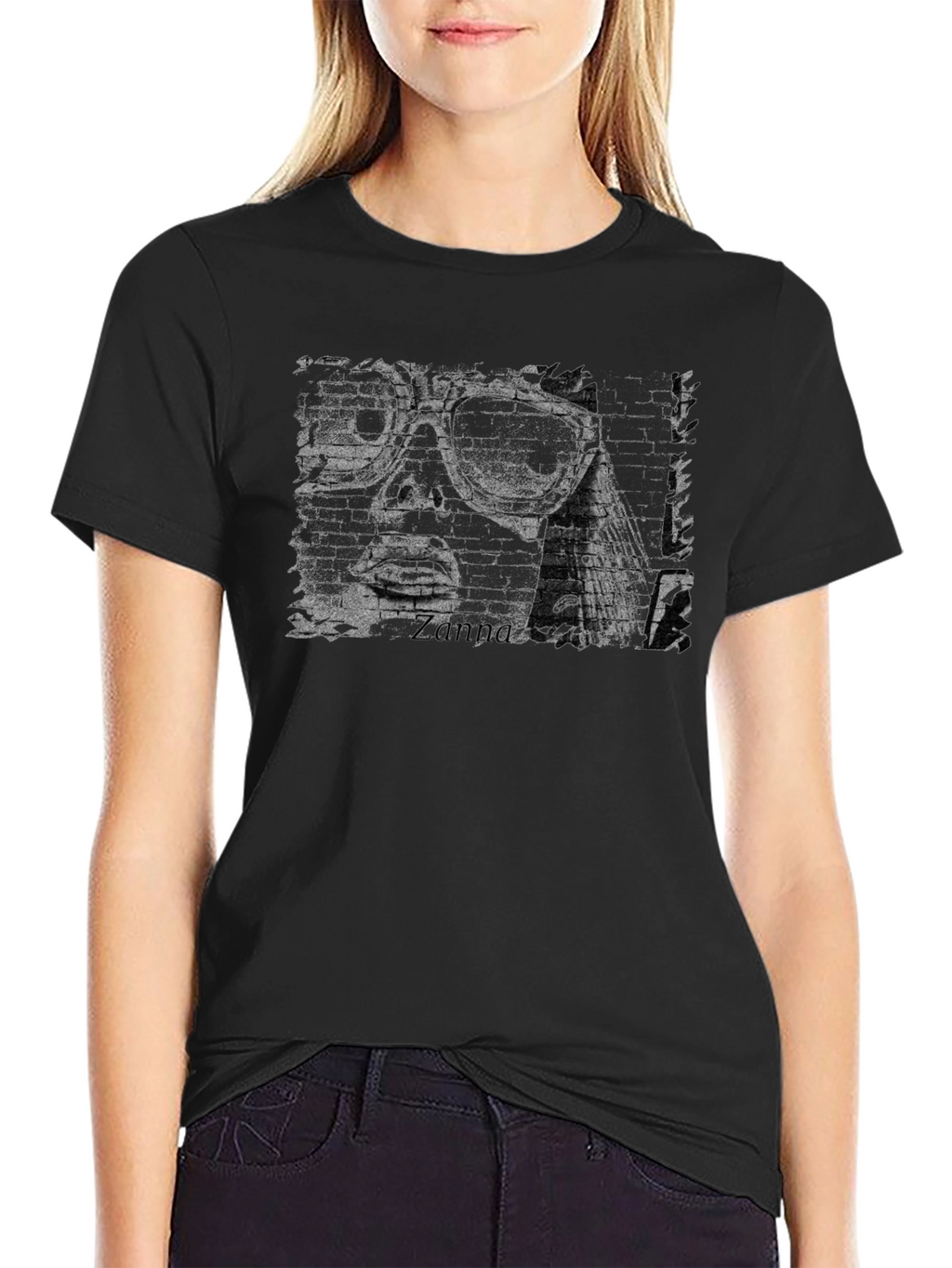 Distressed Graphic Tee - Cool Retro Brick Face