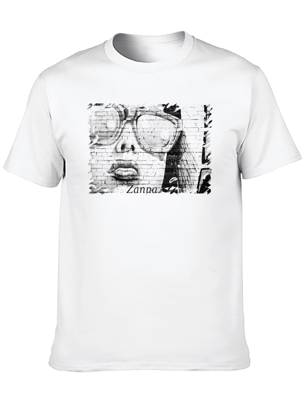 Distressed Graphic Tee - Cool Retro Brick Face