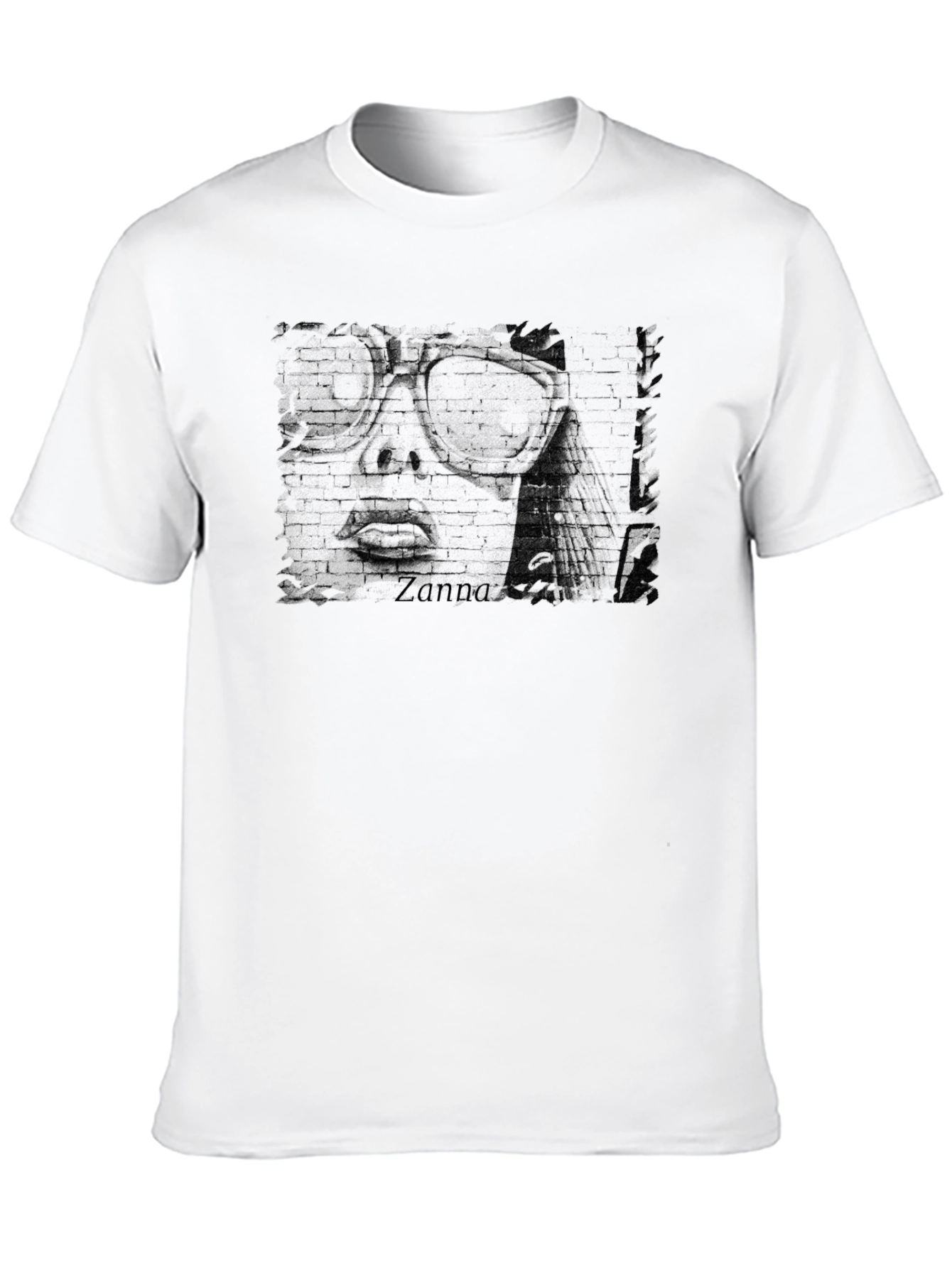 Distressed Graphic Tee - Cool Retro Brick Face