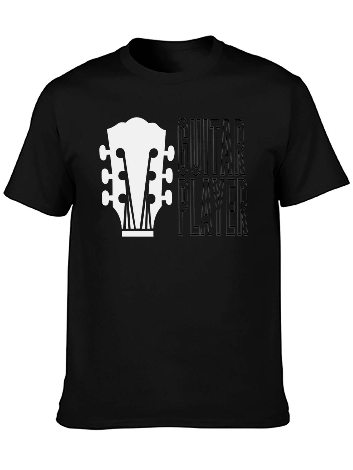 Guitar Player Graphic Tee - Black Cotton T-Shirt