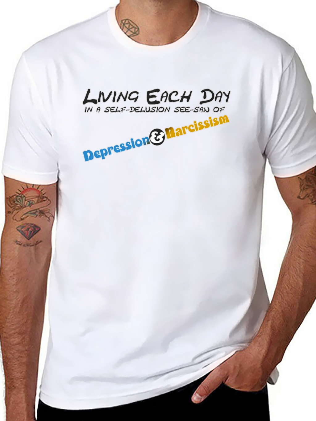 Living with Depression & Narcissism T-Shirt