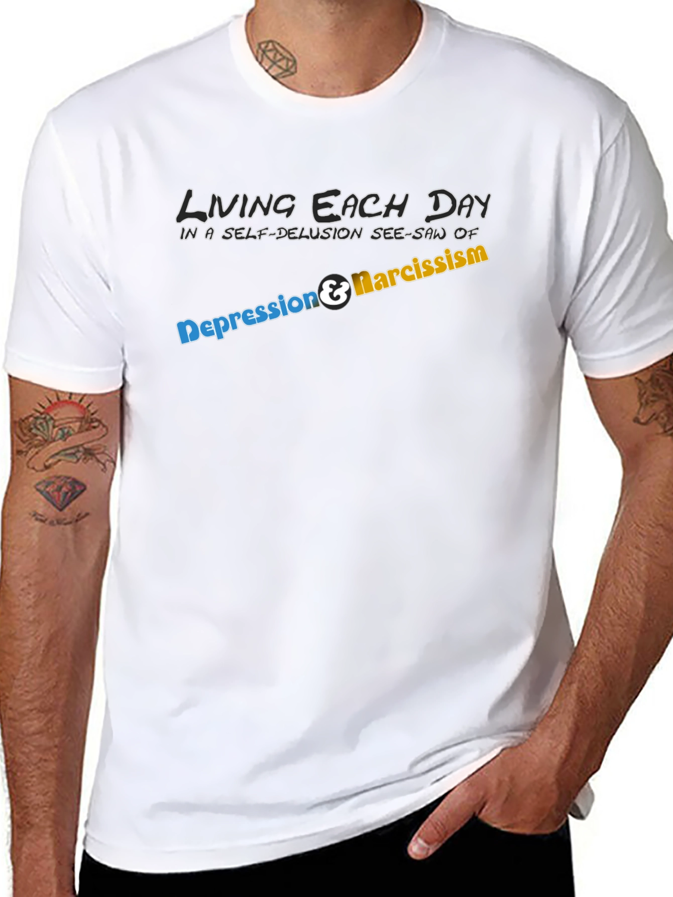 Living with Depression & Narcissism T-Shirt