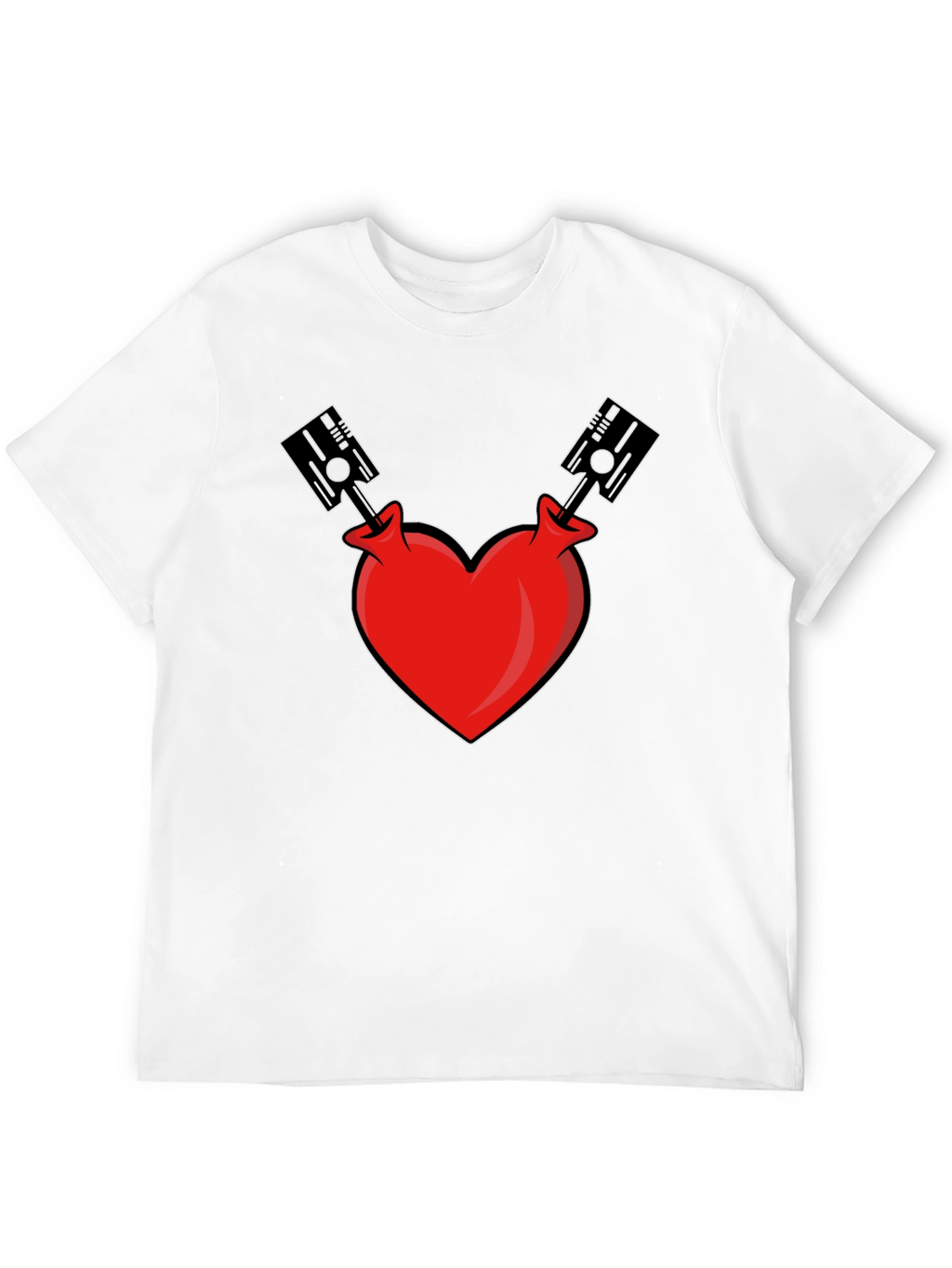 Heart Piston Graphic Tee - Black