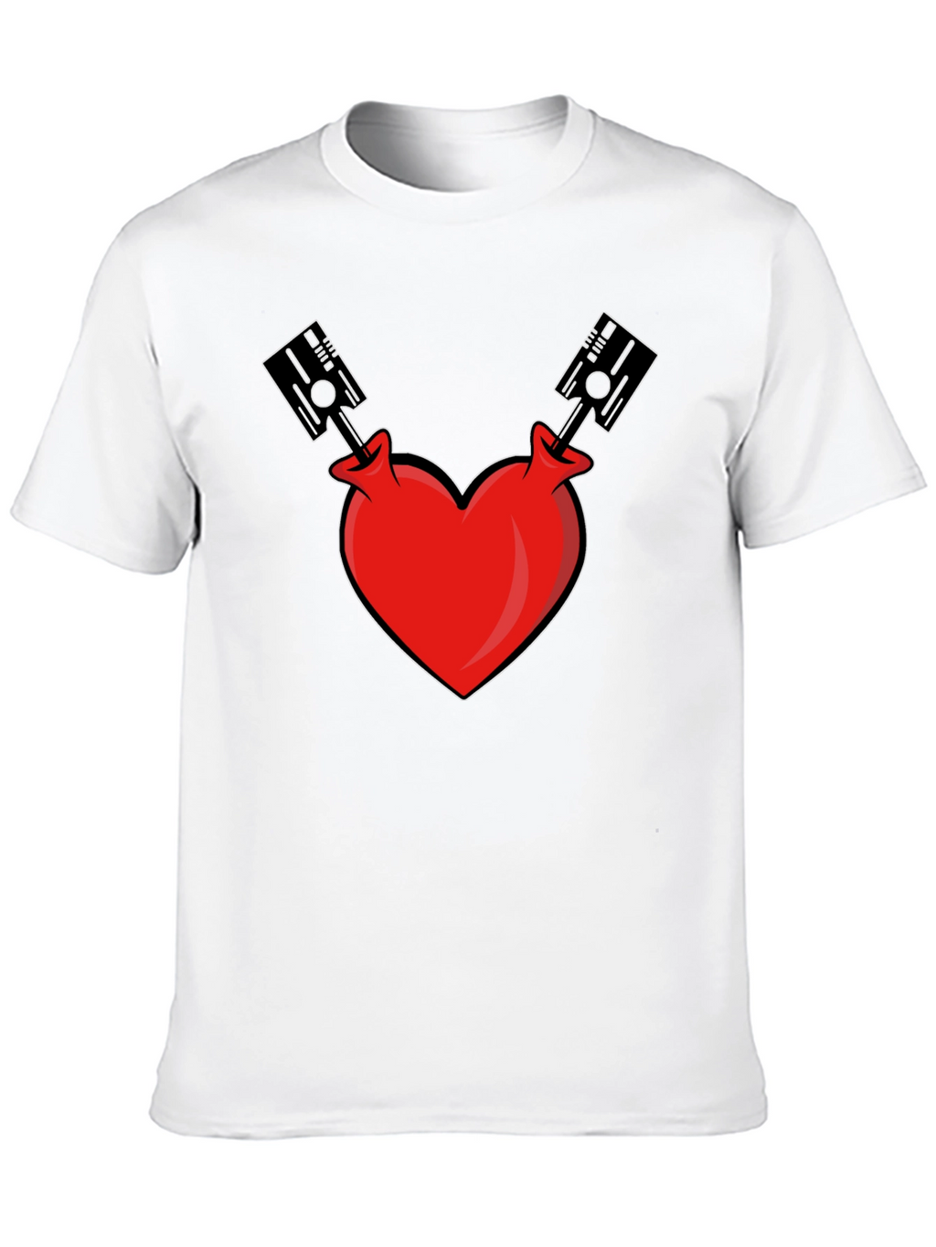 Heart Piston Graphic Tee - Black