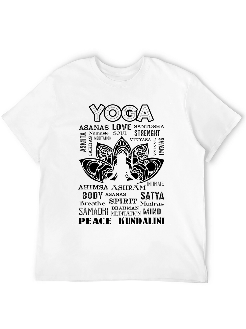 Yoga Word Art Graphic Tee - Black