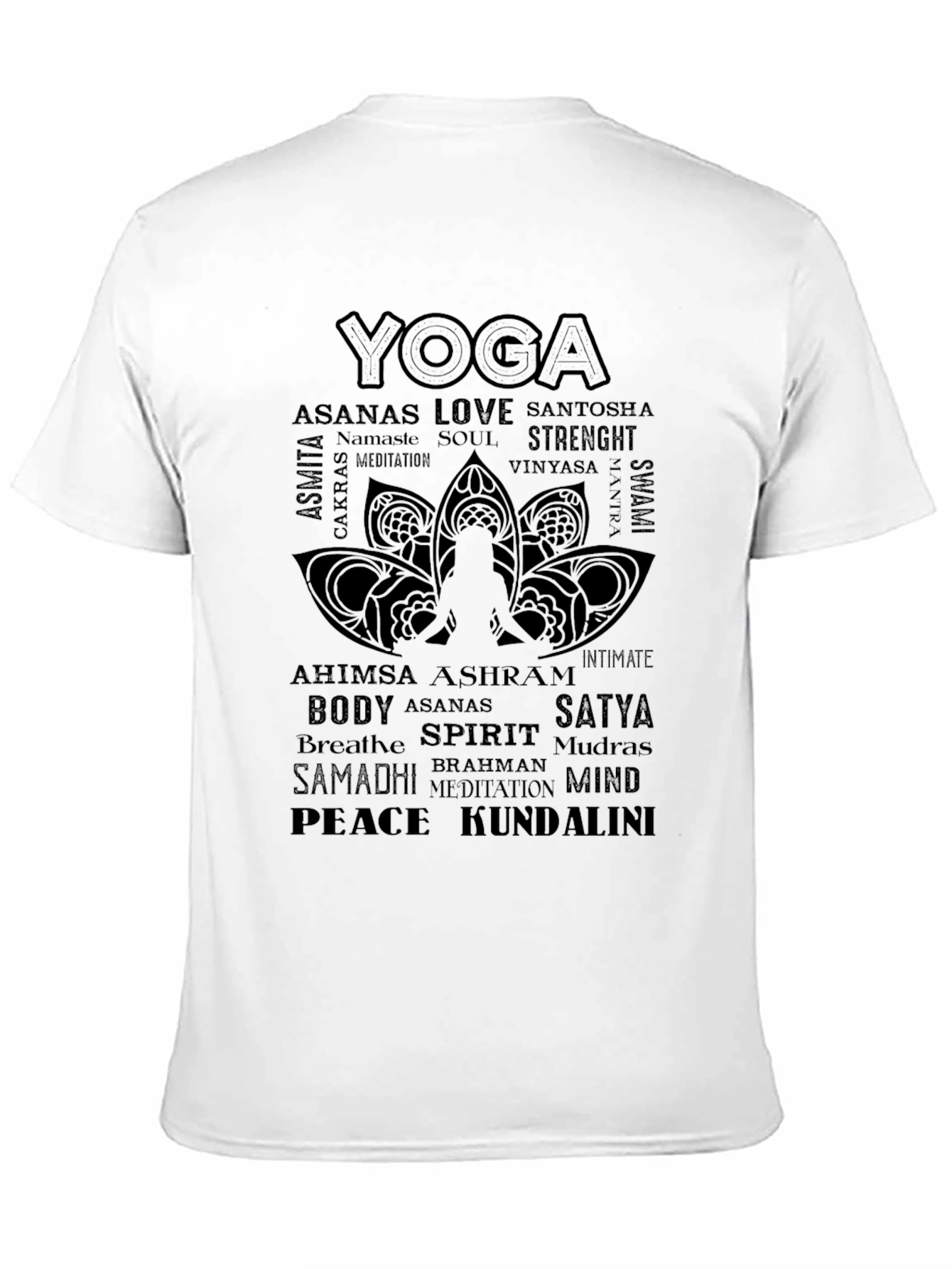 Yoga Word Art Graphic Tee - Black