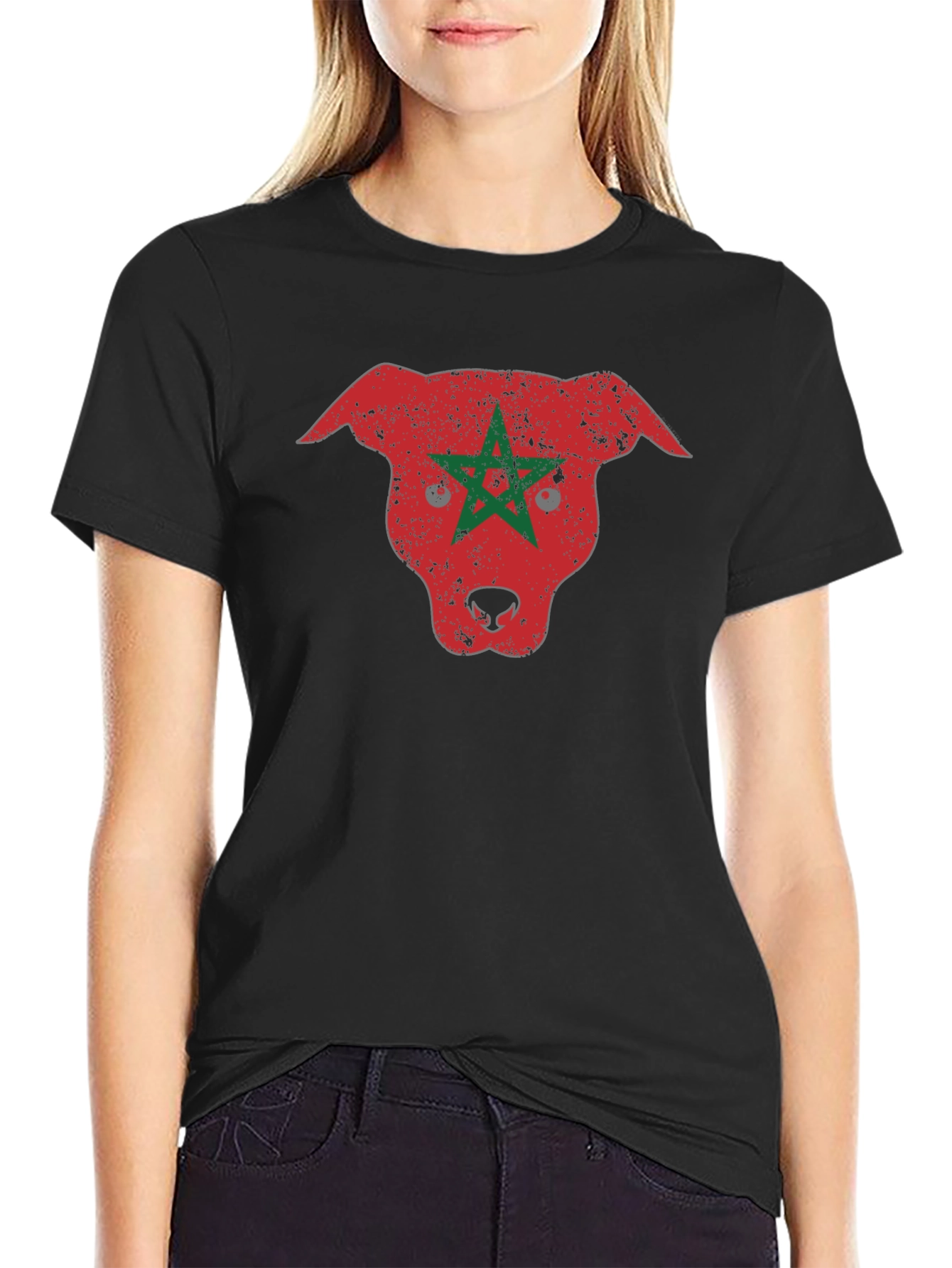 Morocco Pitbull Graphic Tee - Black T-Shirt