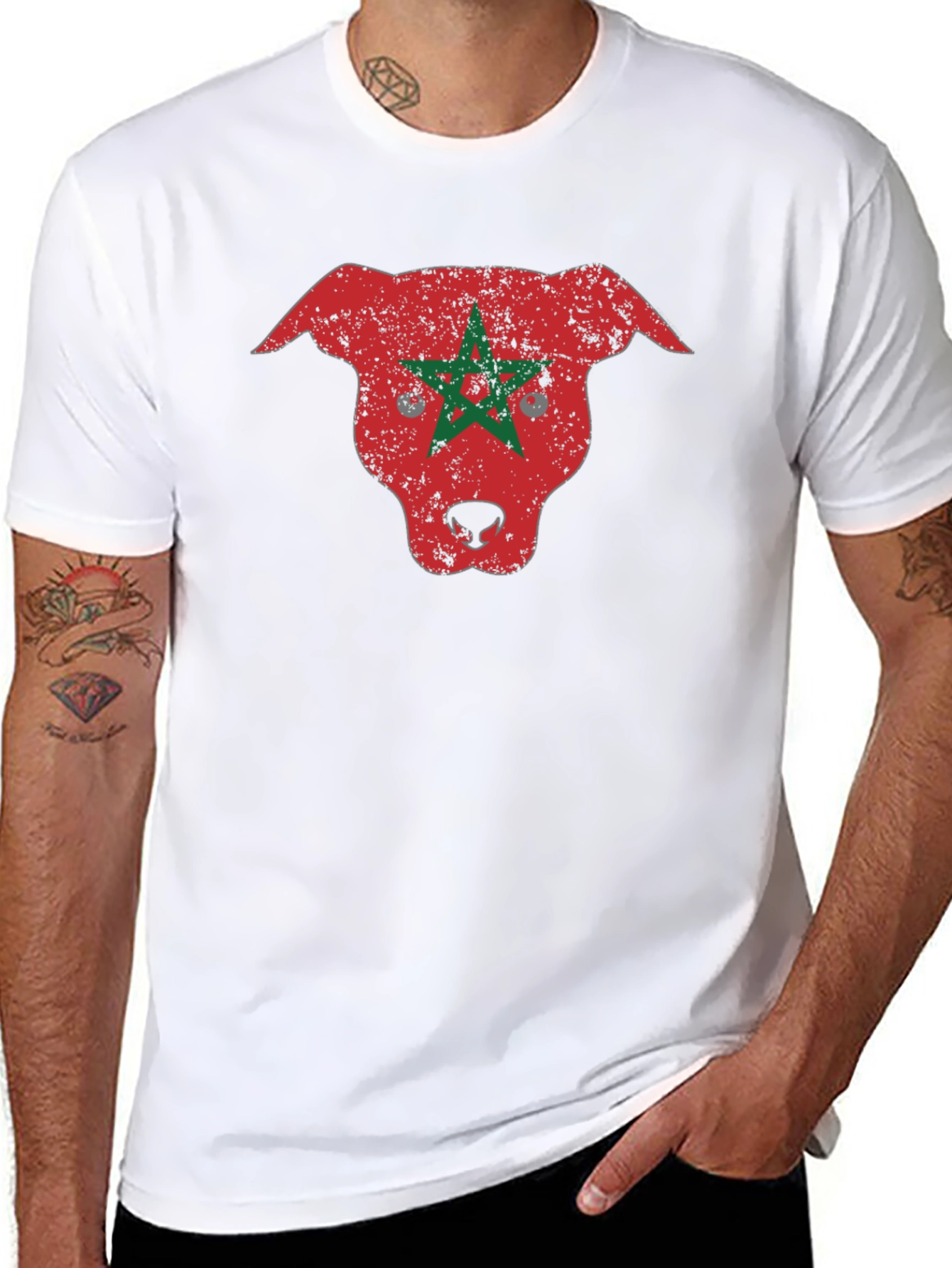 Morocco Pitbull Graphic Tee - Black T-Shirt
