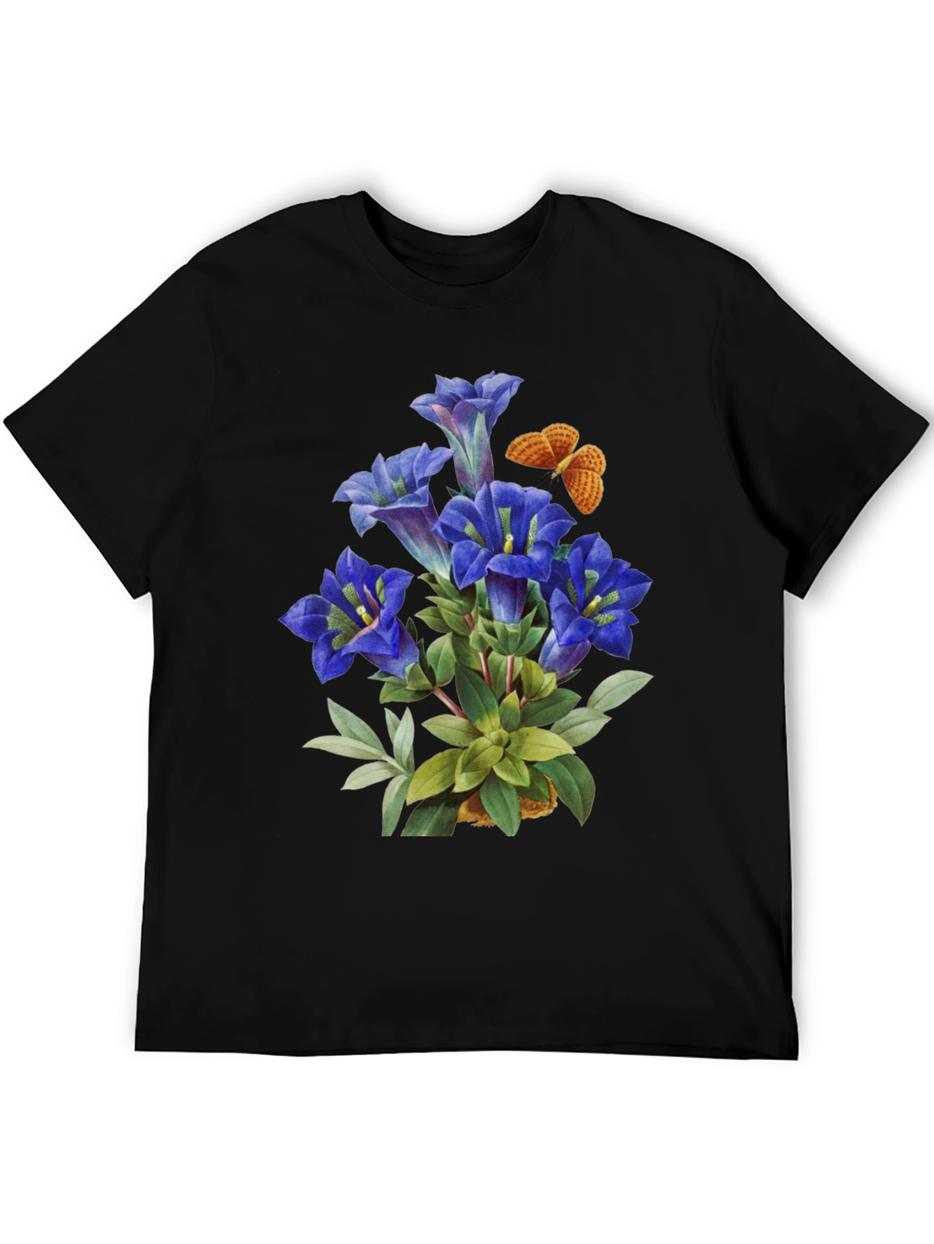 Floral Butterfly Graphic Tee - Black