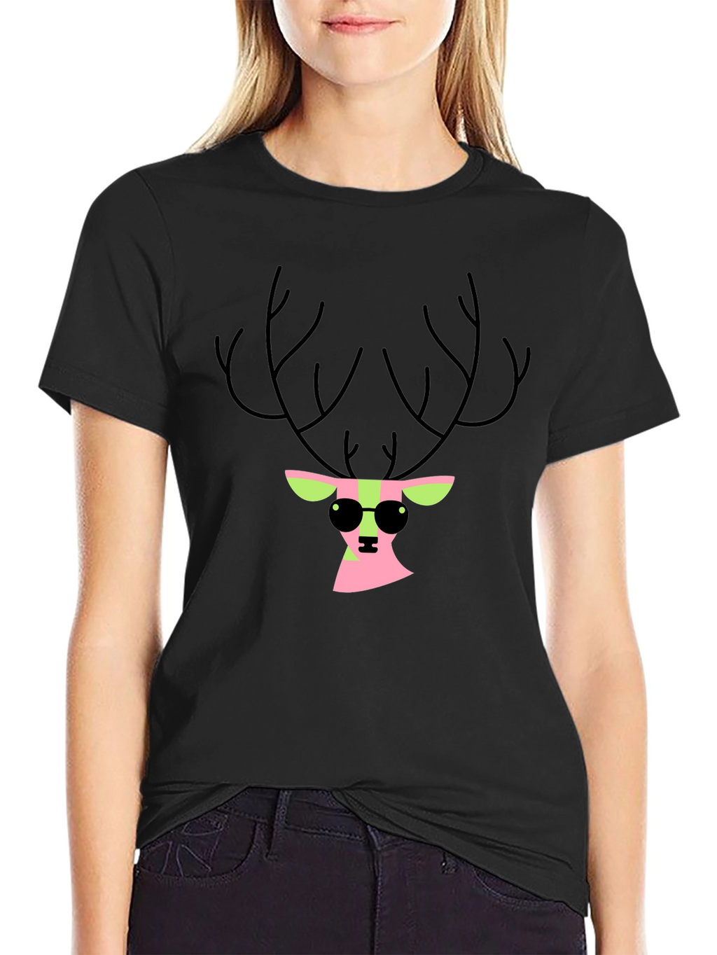 Cool Deer Black T-Shirt
