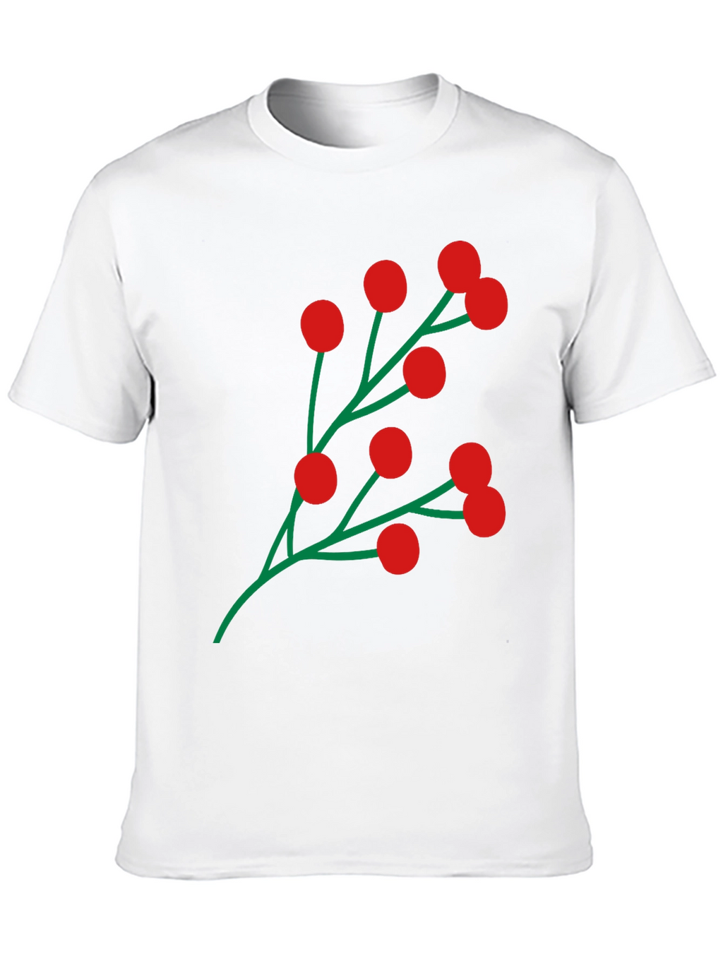 Holiday Berry Graphic Tee - Festive Black T-Shirt