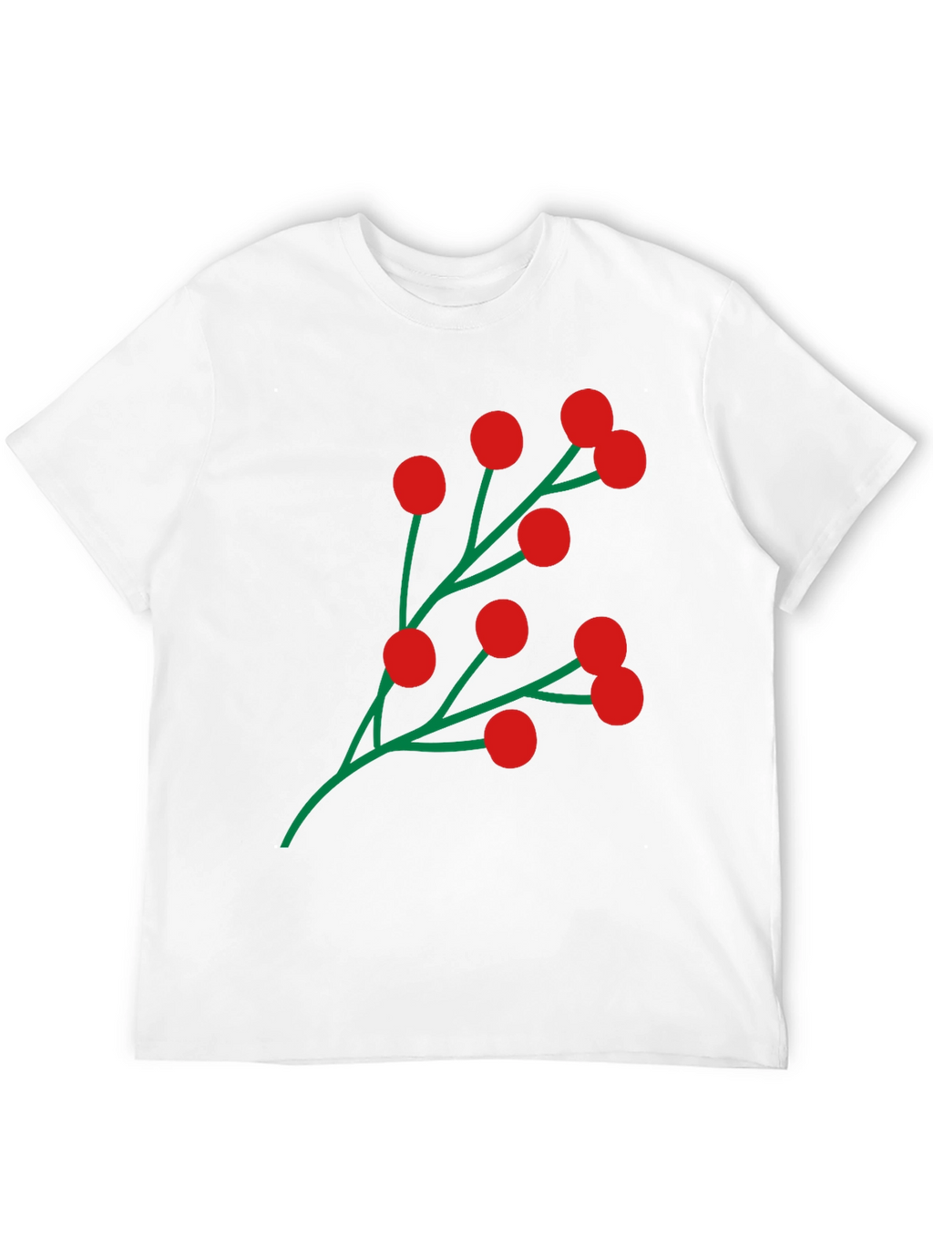 Holiday Berry Graphic Tee - Festive Black T-Shirt