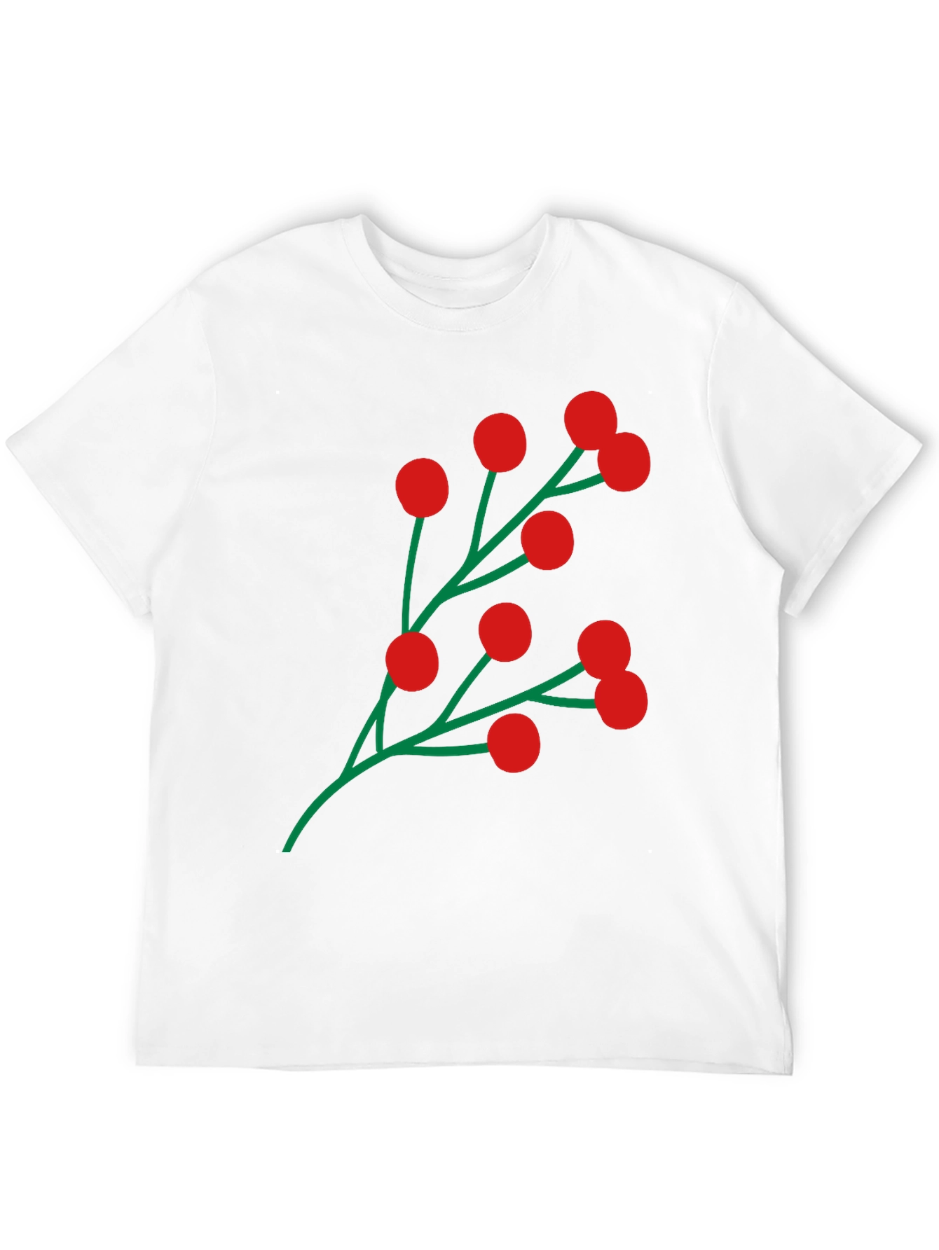 Holiday Berry Graphic Tee - Festive Black T-Shirt
