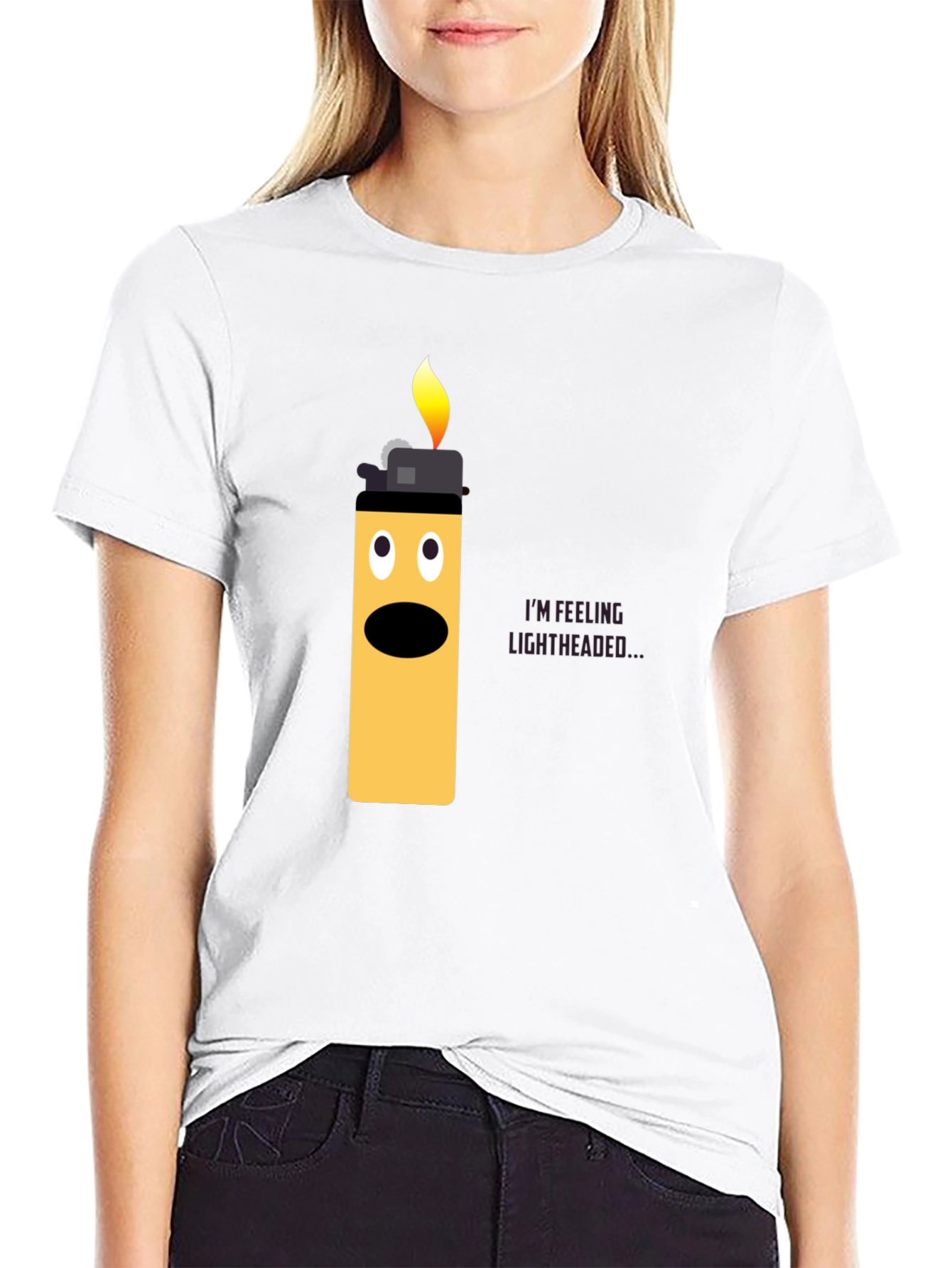 Lightheaded Lighter Graphic T-Shirt - Funny Humor Tee