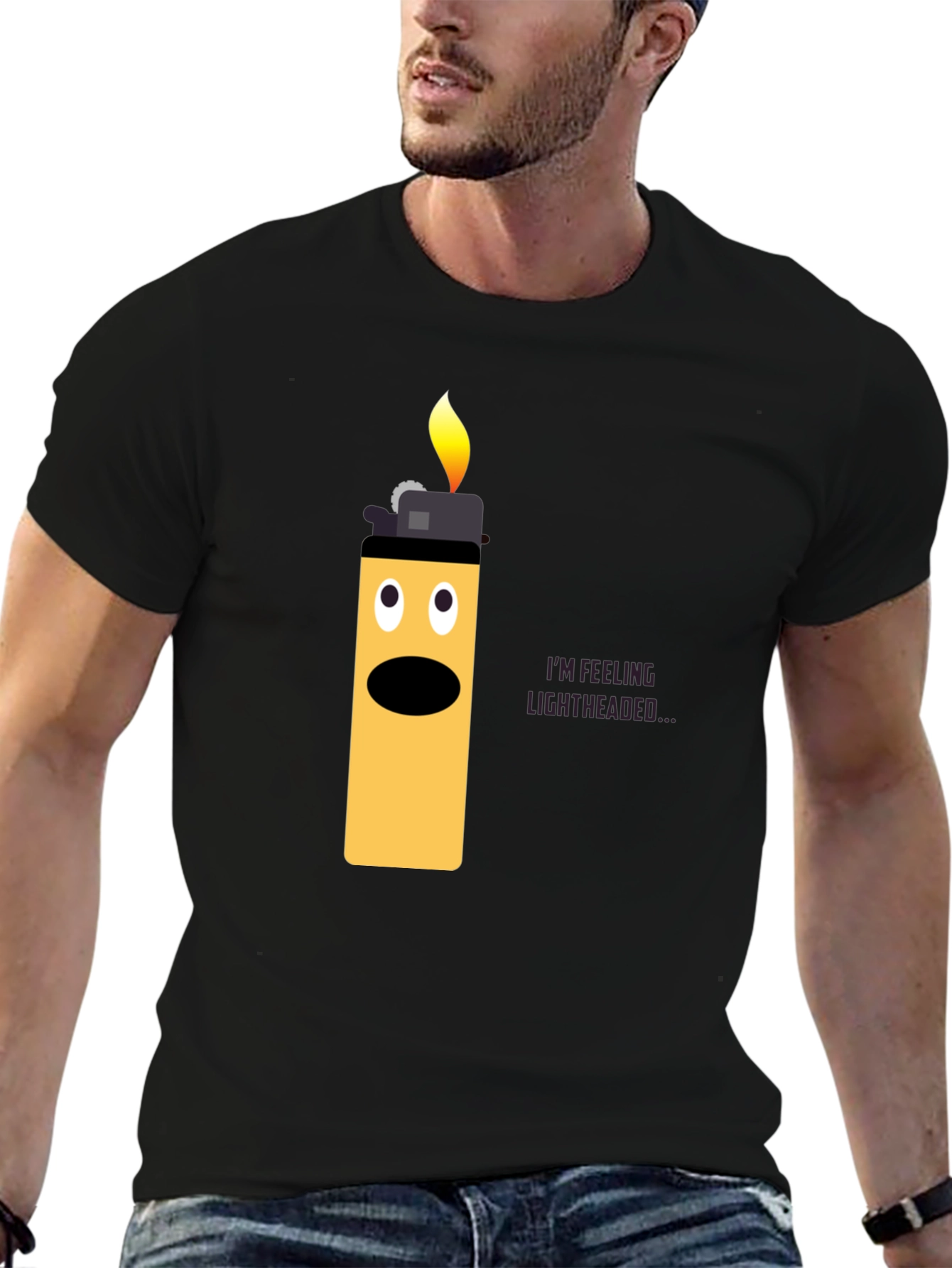 Lightheaded Lighter Graphic T-Shirt - Funny Humor Tee