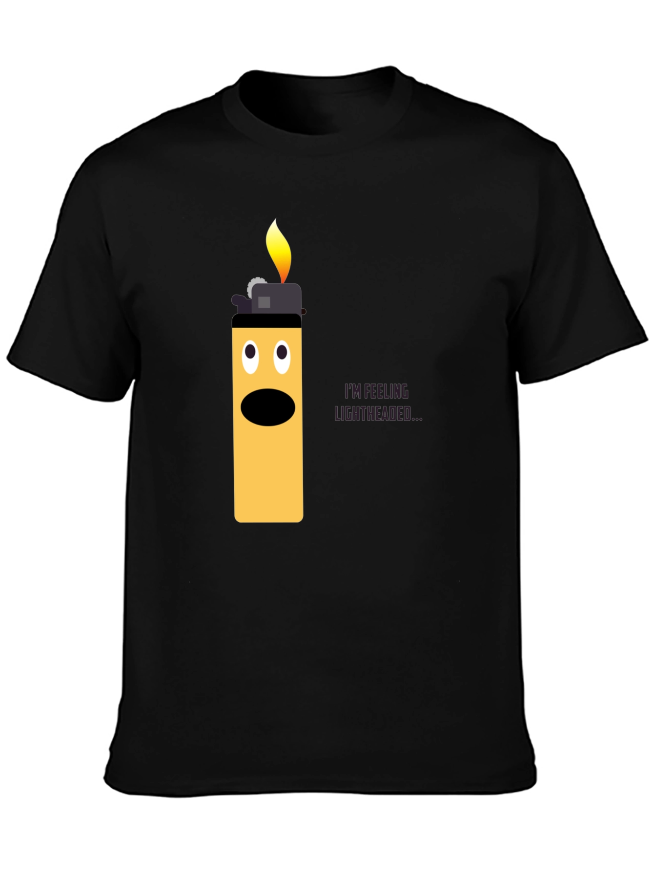 Lightheaded Lighter Graphic T-Shirt - Funny Humor Tee