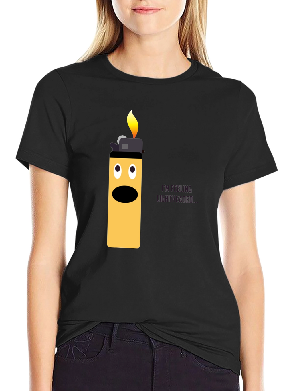 Lightheaded Lighter Graphic T-Shirt - Funny Humor Tee