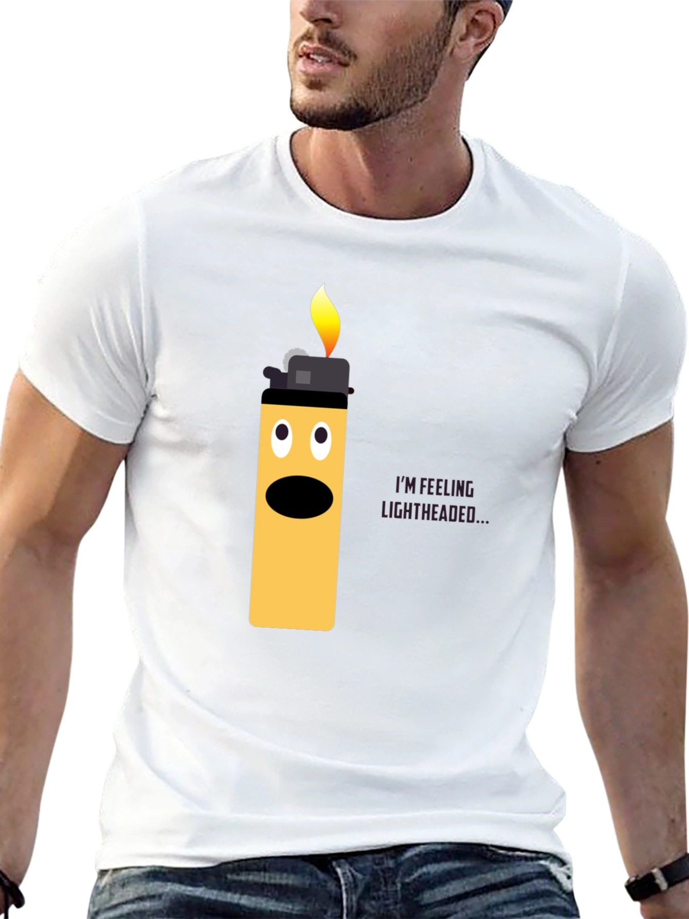 Lightheaded Lighter Graphic T-Shirt - Funny Humor Tee