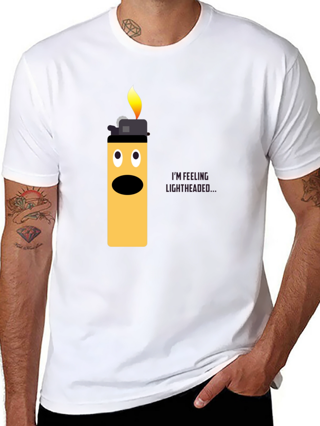 Lightheaded Lighter Graphic T-Shirt - Funny Humor Tee