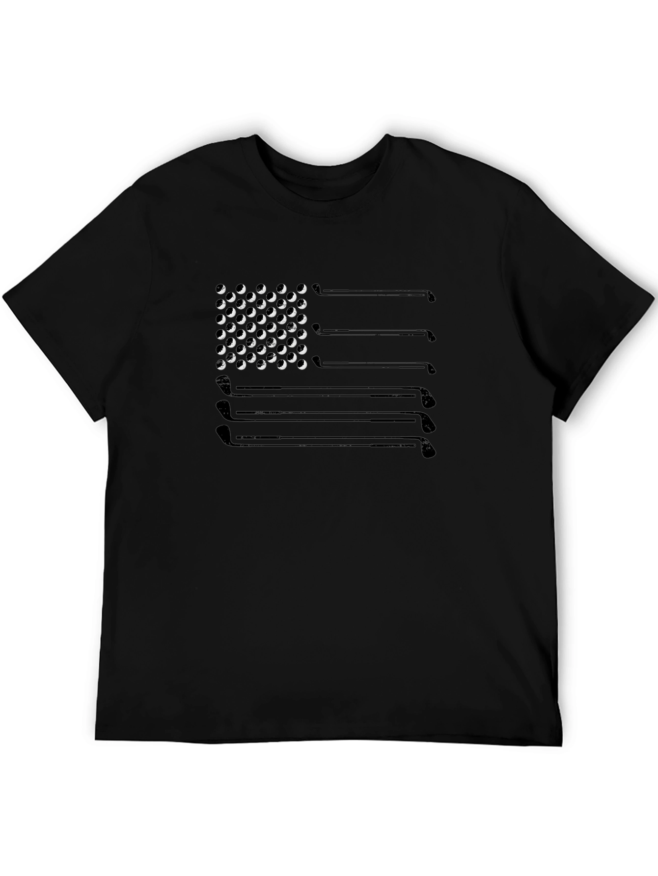 Golf Club Flag Tee - Black Graphic T-Shirt