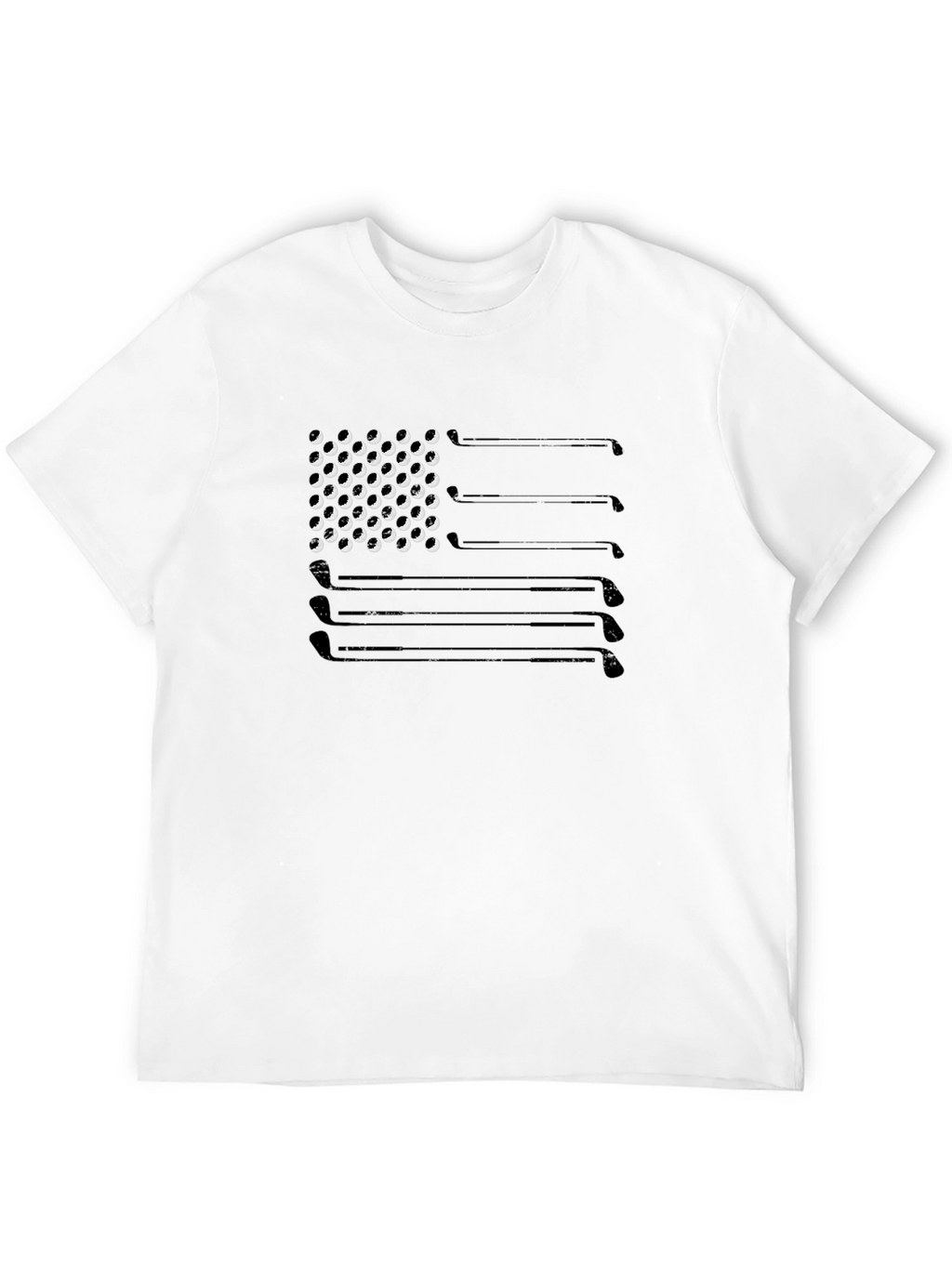 Golf Club Flag Tee - Black Graphic T-Shirt