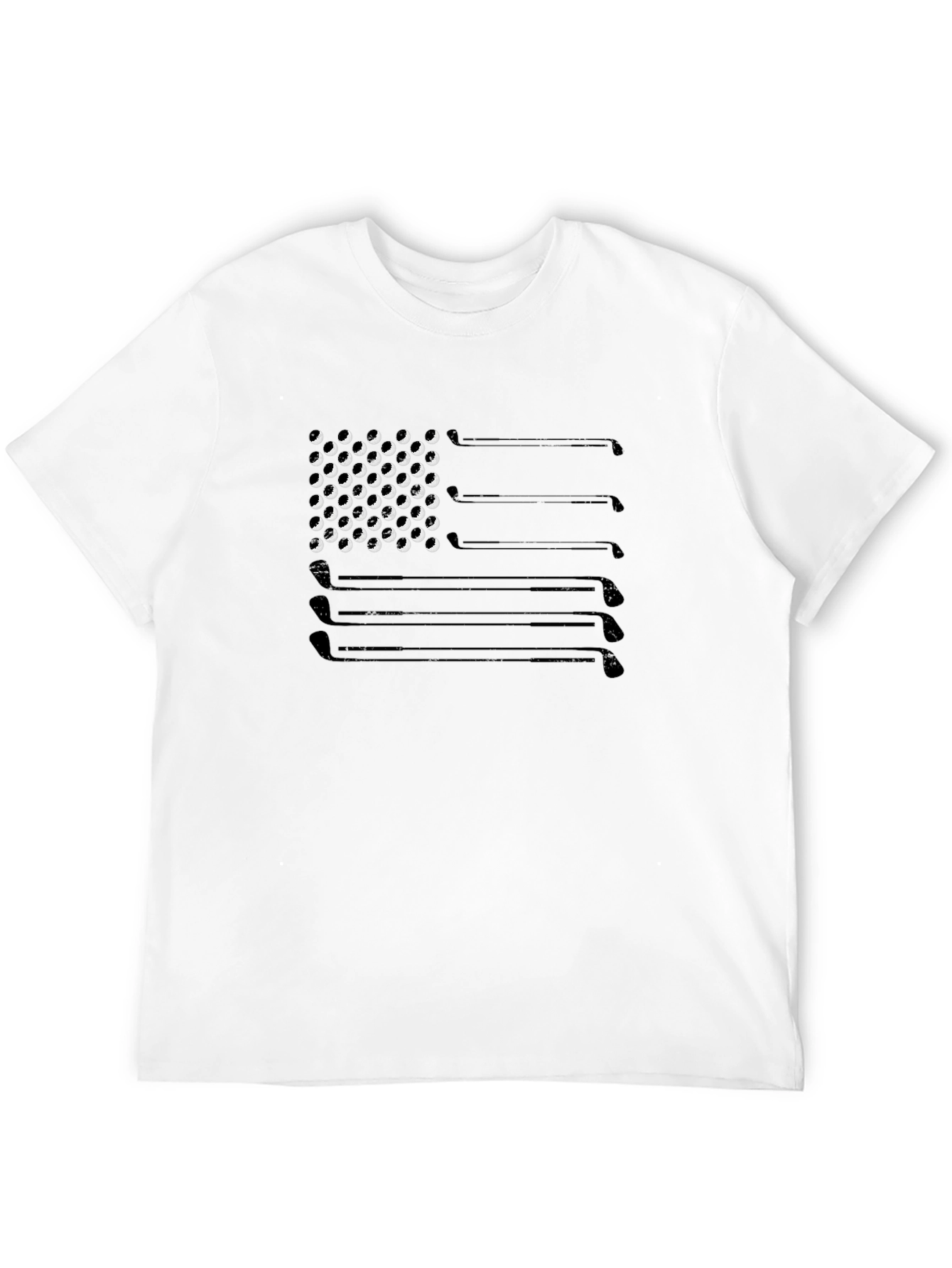 Golf Club Flag Tee - Black Graphic T-Shirt