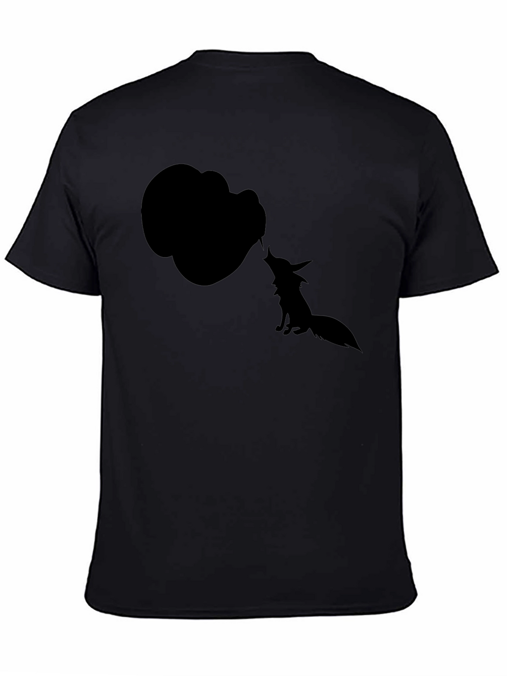 Silhouette Fox T-Shirt - Black Cotton Tee