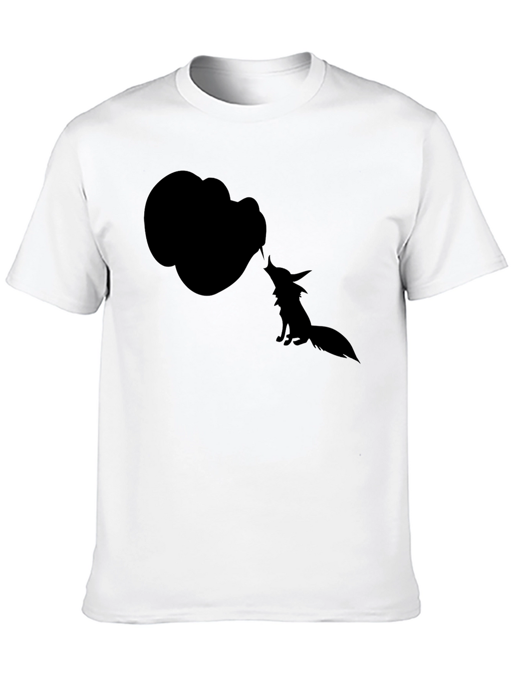 Silhouette Fox T-Shirt - Black Cotton Tee