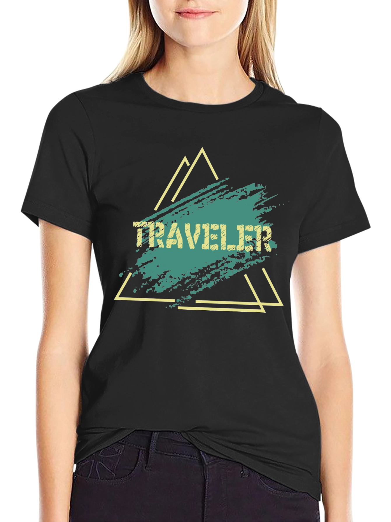 Traveler Graphic Tee - Black Cotton Blend