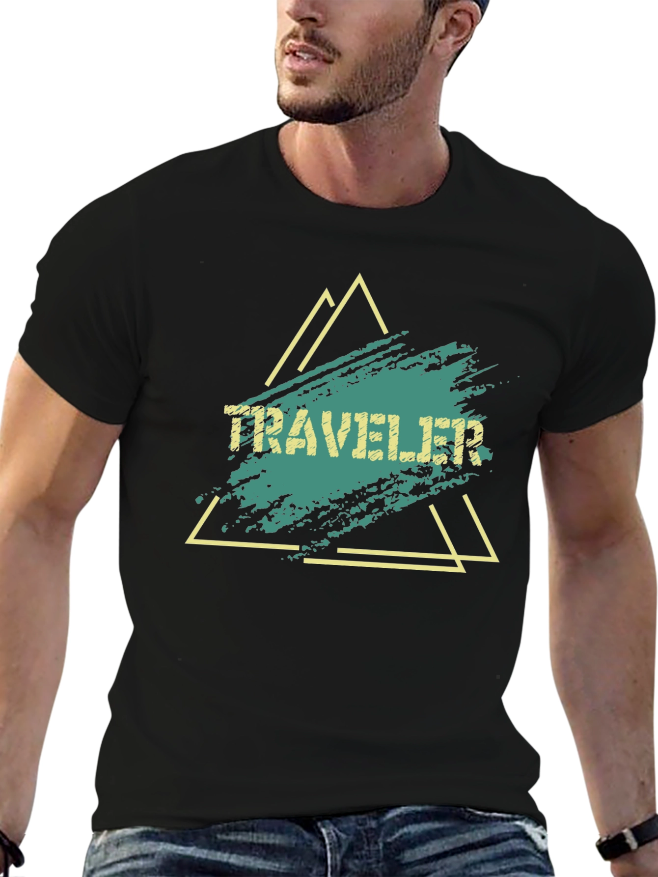 Traveler Graphic Tee - Black Cotton Blend