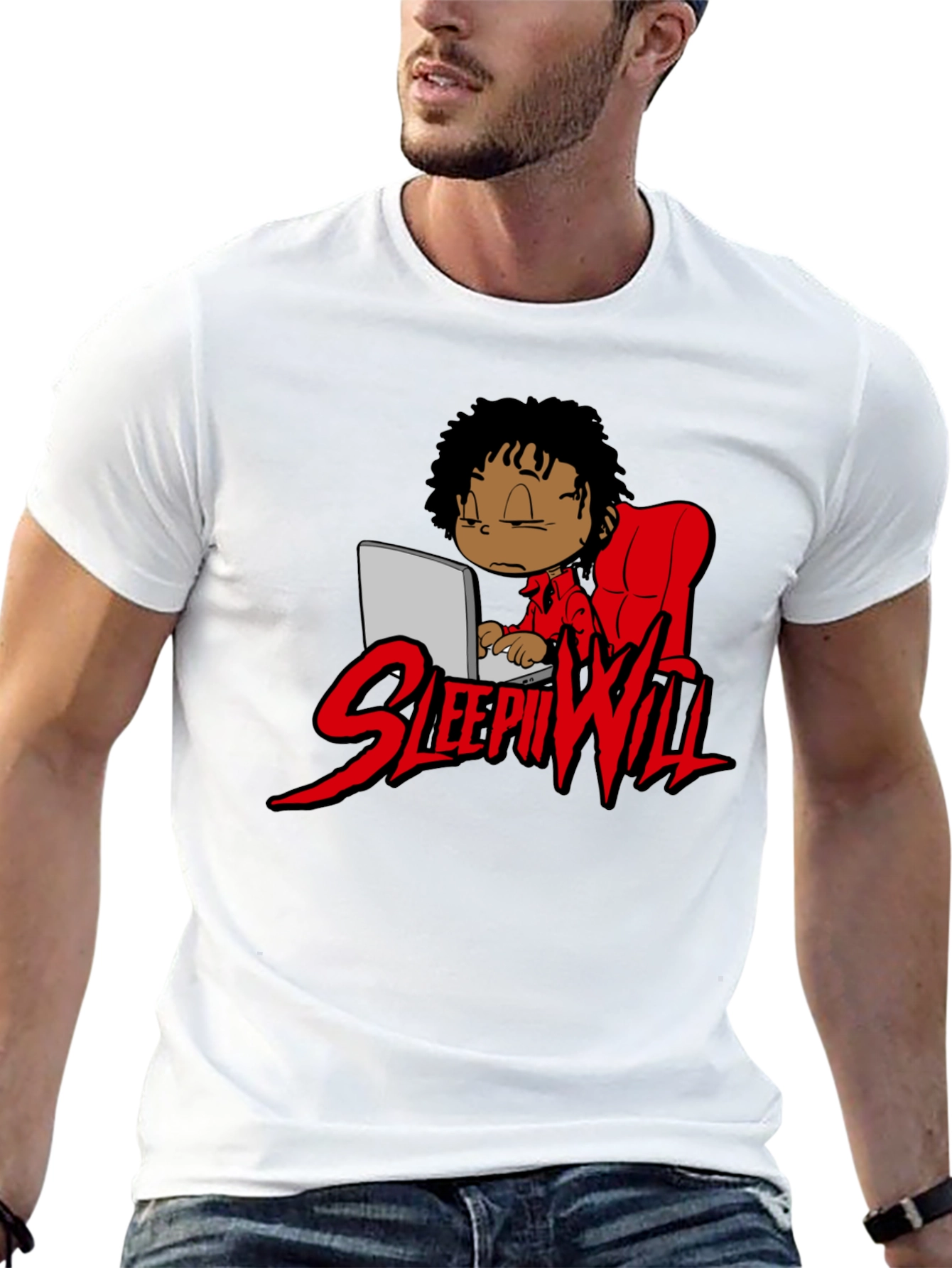 Sleepii Will T-Shirt Black Graphic Print