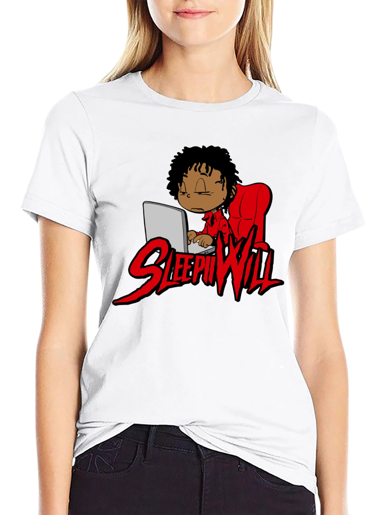 Sleepii Will T-Shirt Black Graphic Print