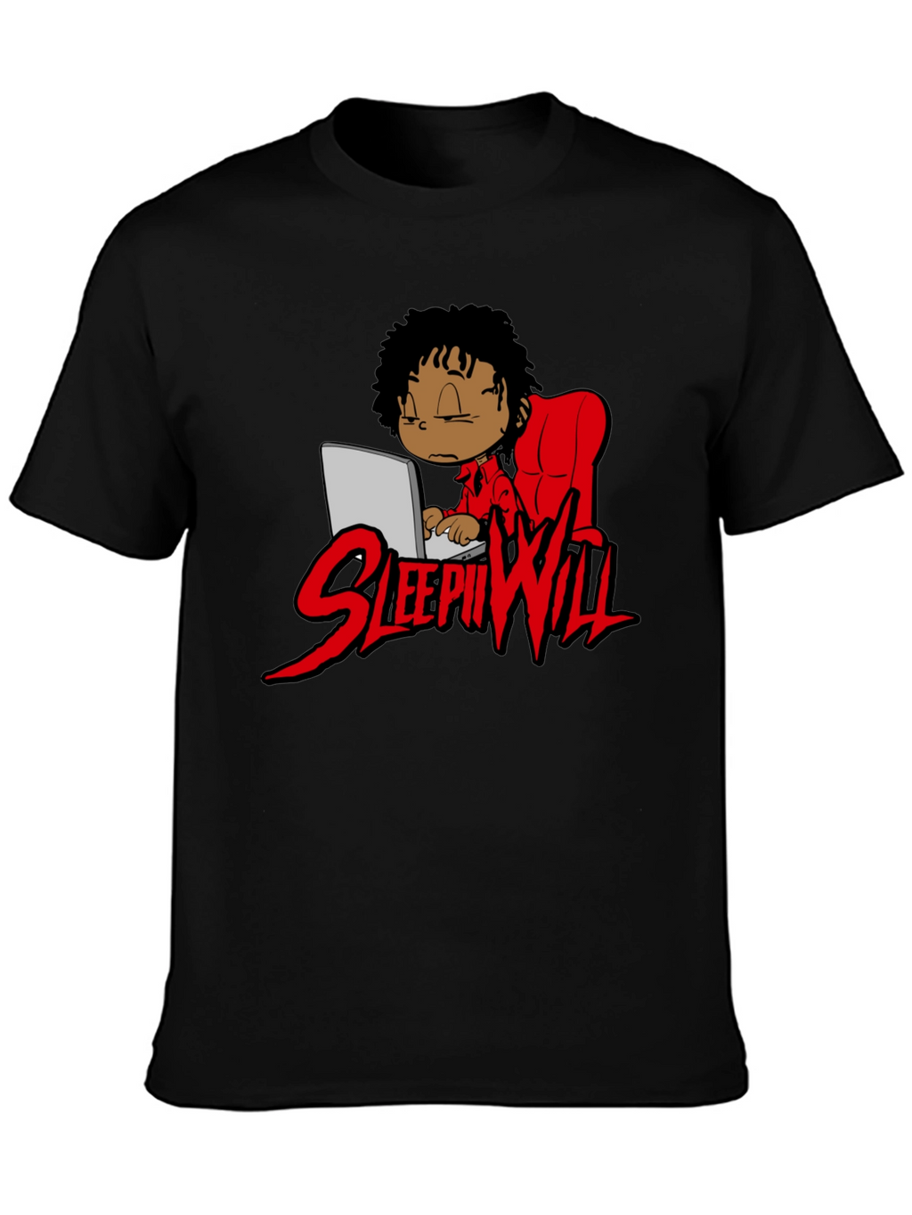 Sleepii Will T-Shirt Black Graphic Print