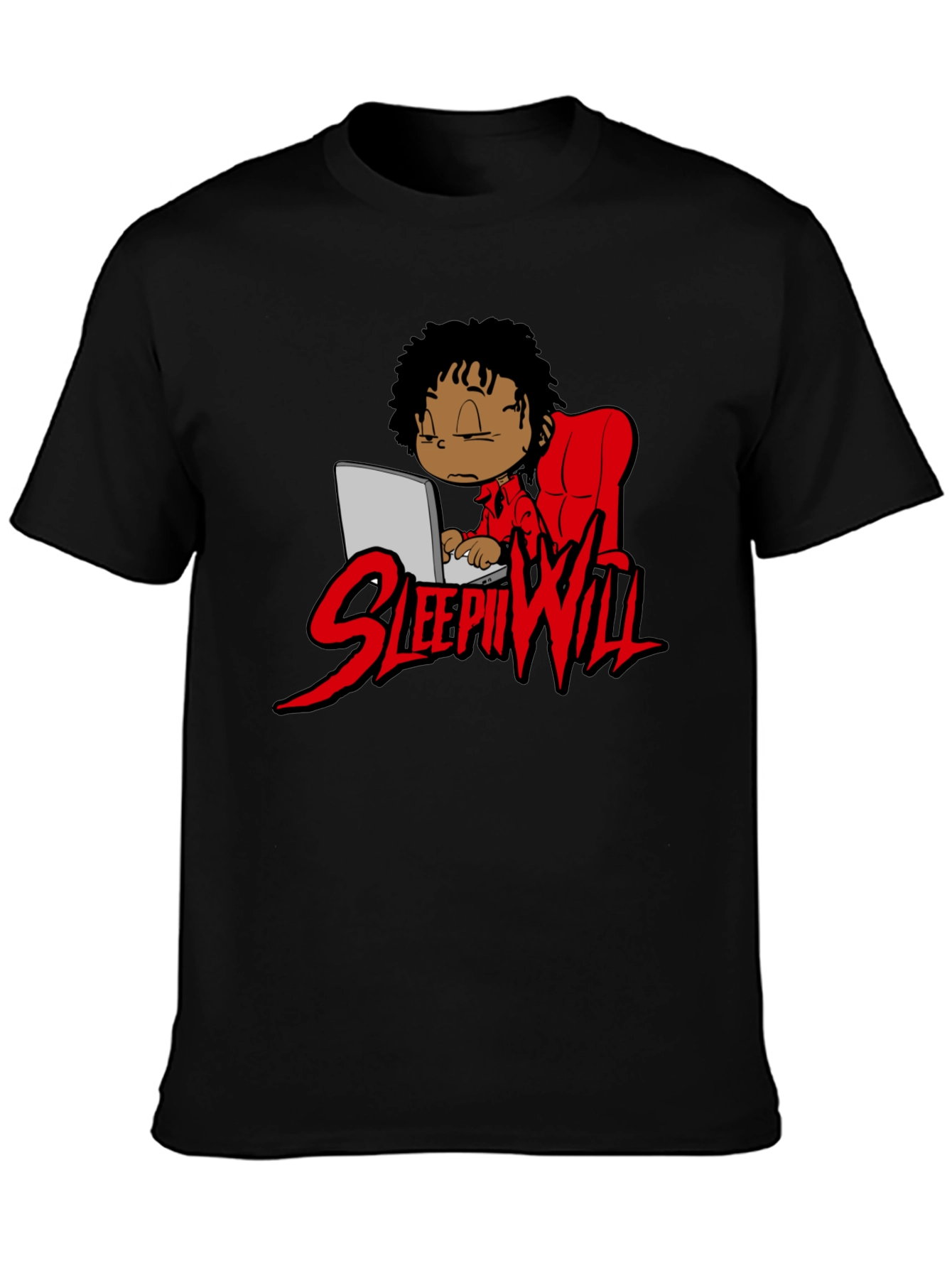 Sleepii Will T-Shirt Black Graphic Print