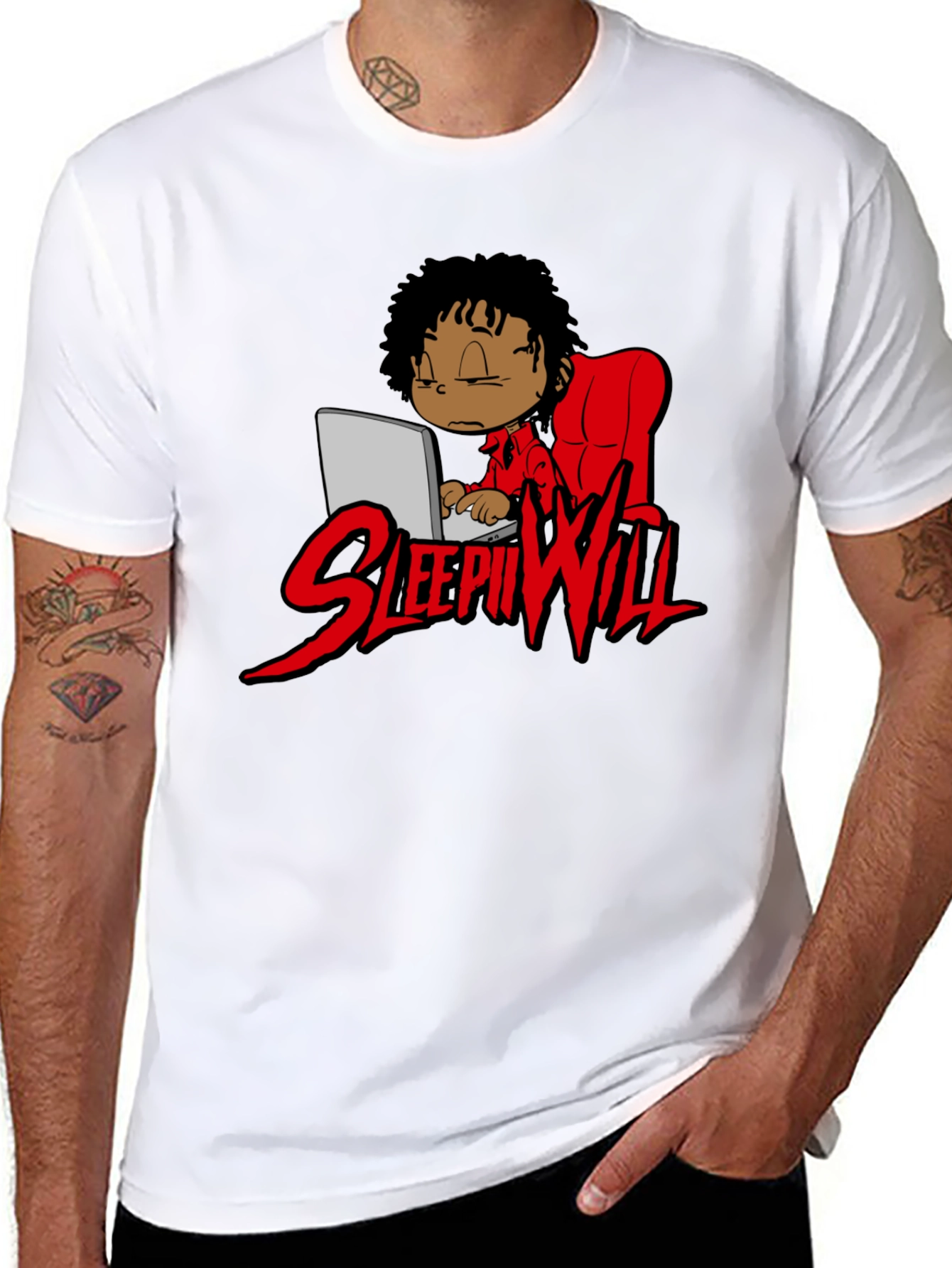 Sleepii Will T-Shirt Black Graphic Print