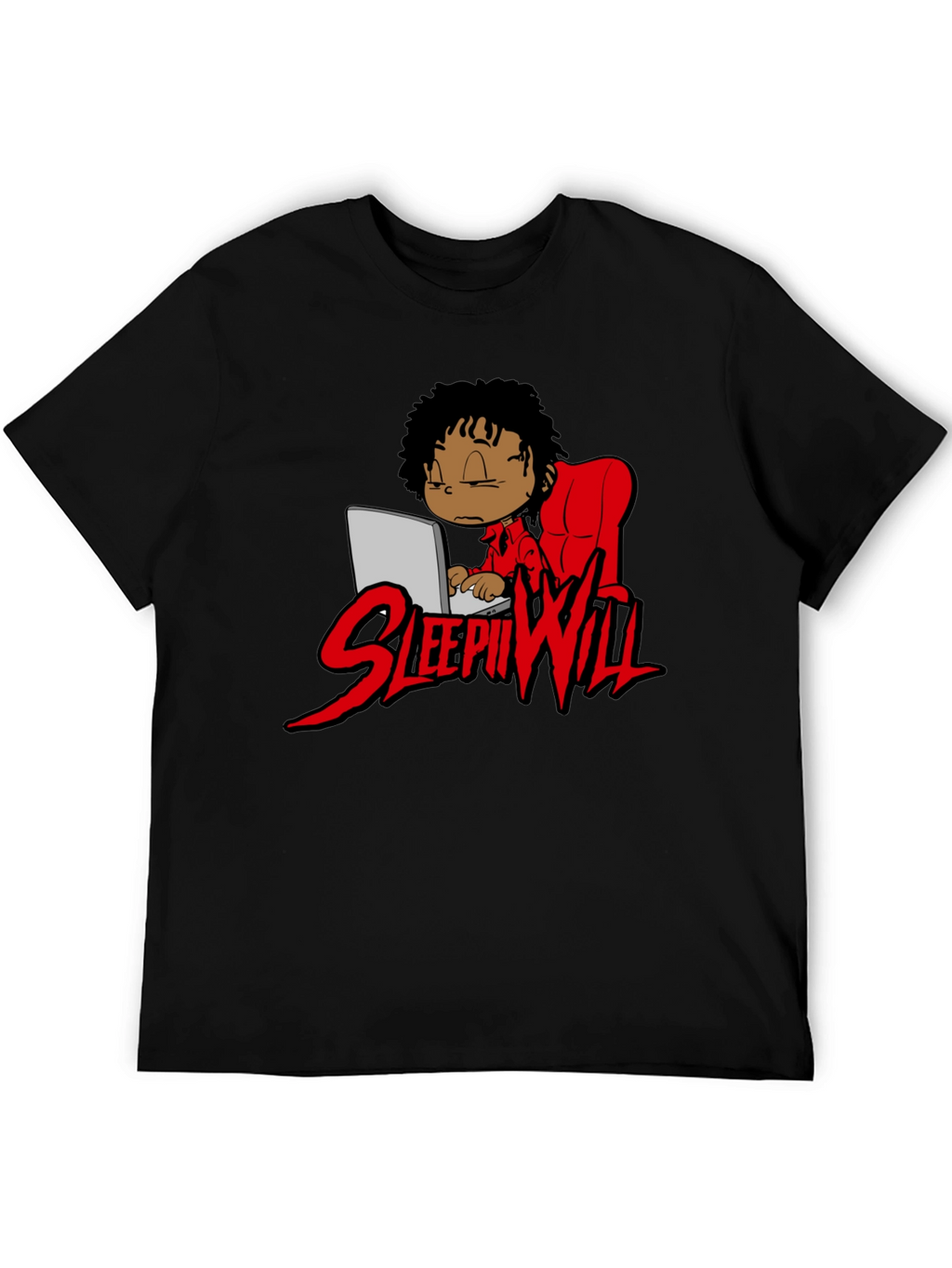 Sleepii Will T-Shirt Black Graphic Print