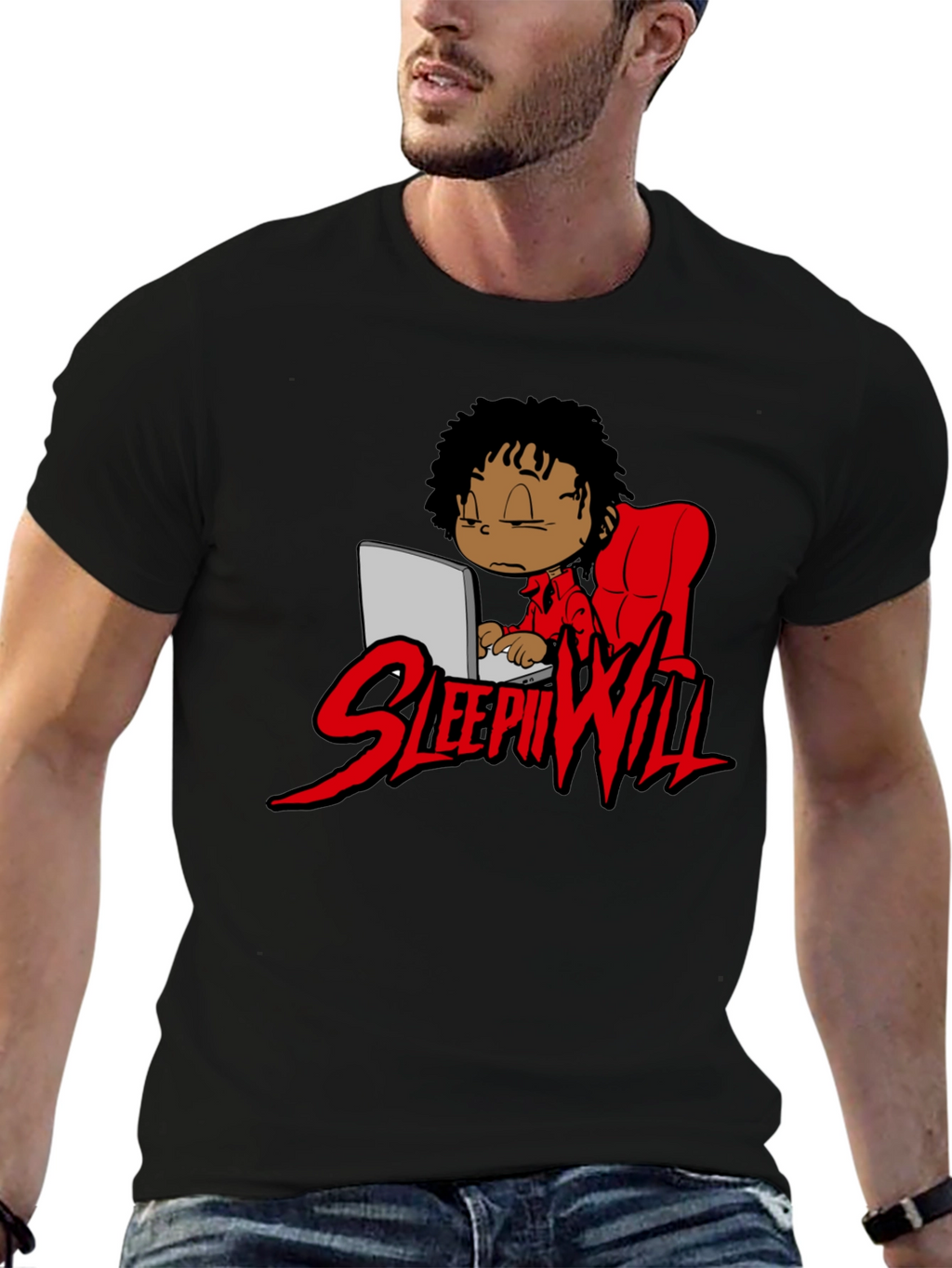 Sleepii Will T-Shirt Black Graphic Print