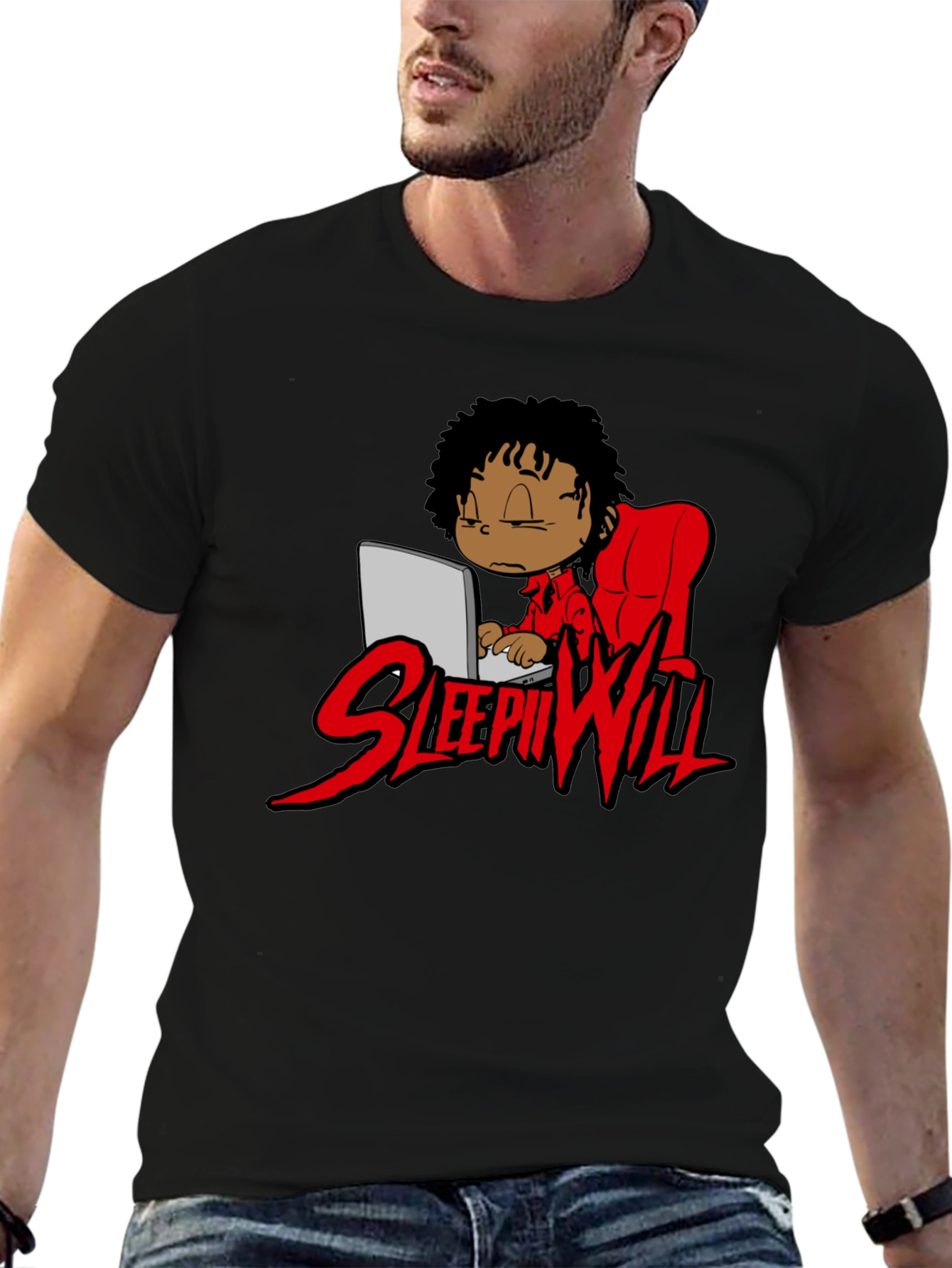 Sleepii Will T-Shirt Black Graphic Print