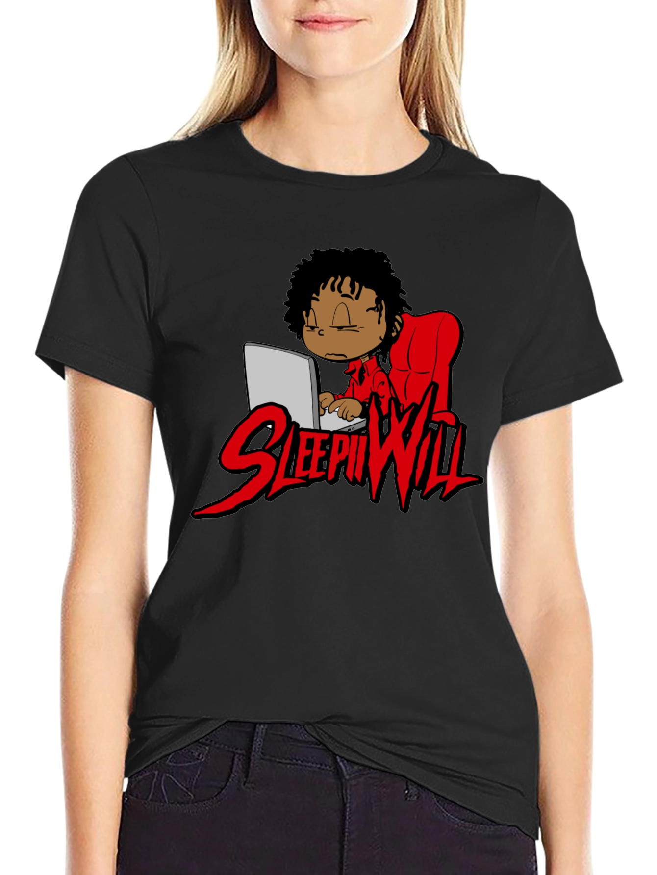 Sleepii Will T-Shirt Black Graphic Print