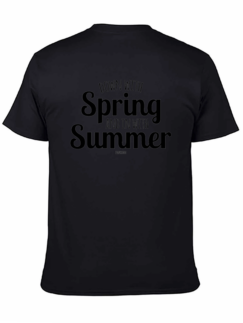 Down With Spring Summer Black Graphic Tee