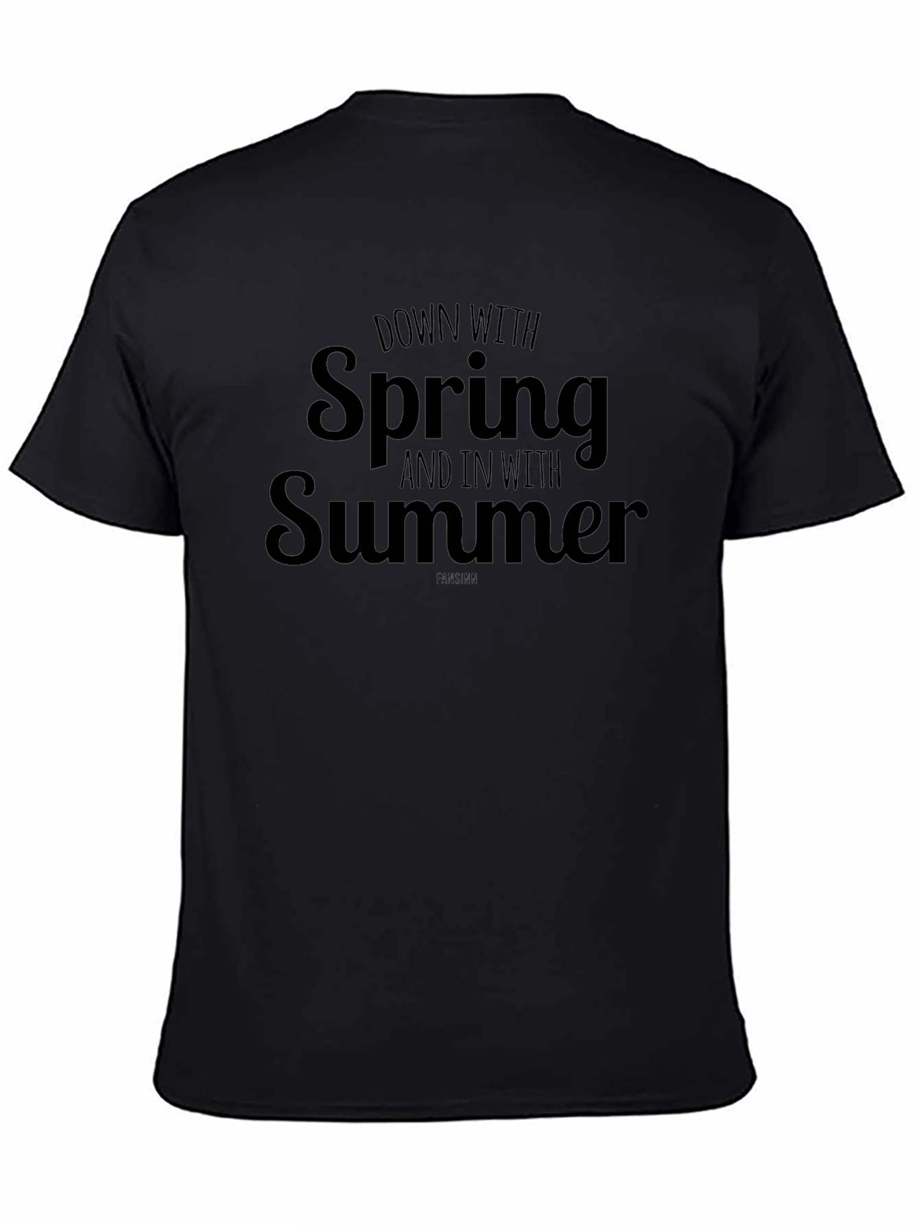 Down With Spring Summer Black Graphic Tee