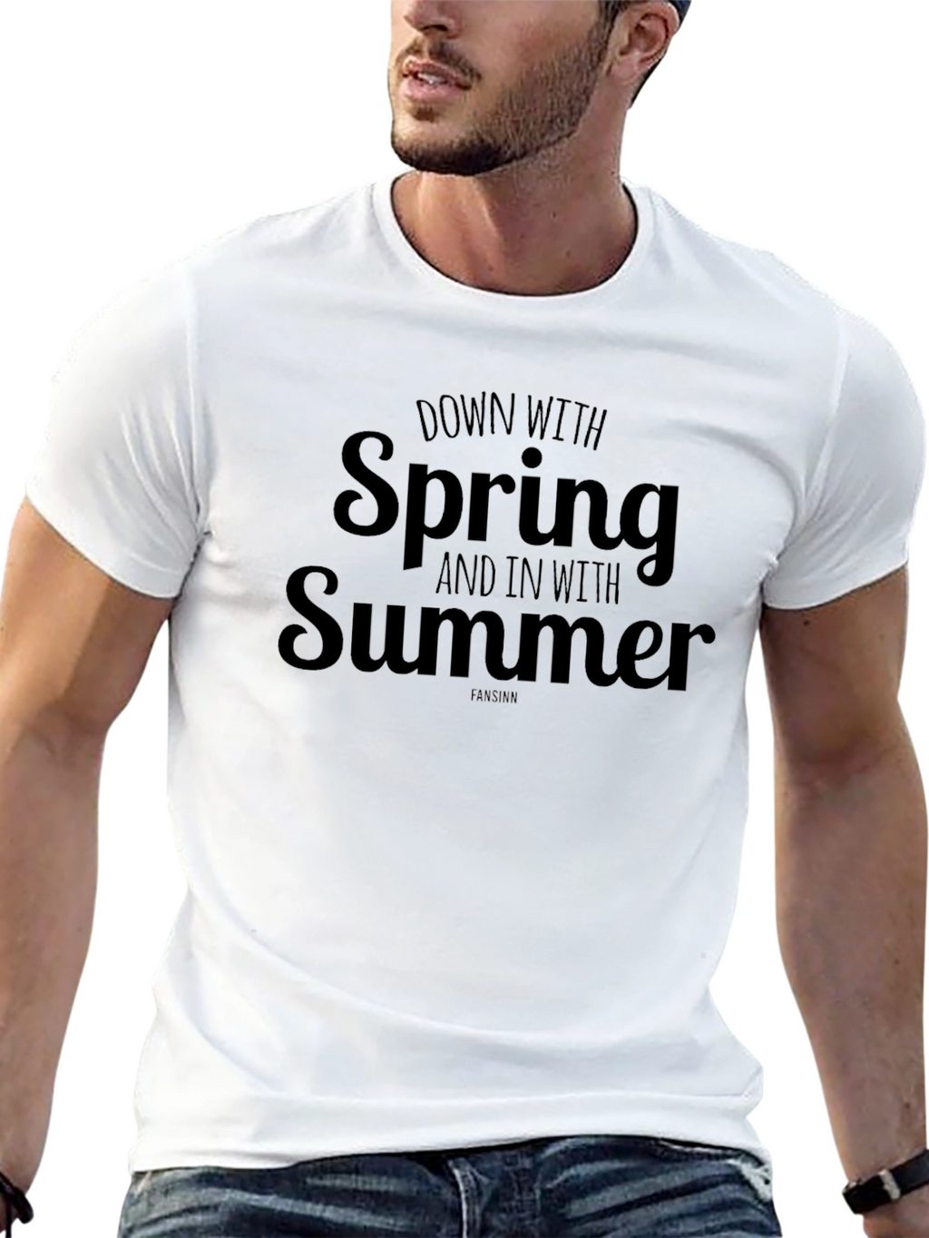 Down With Spring Summer Black Graphic Tee